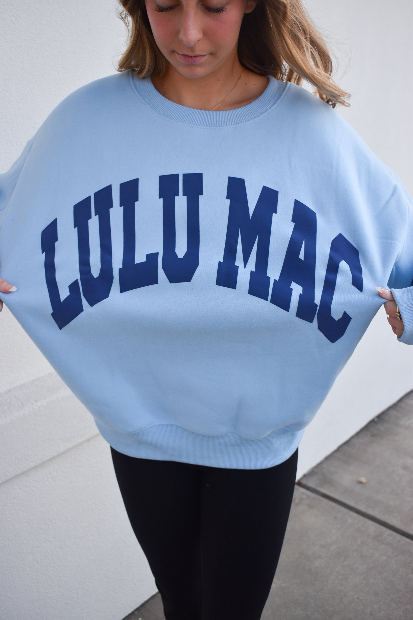 Lulu Mac Sweatshirt: Baby Blue/Navy
