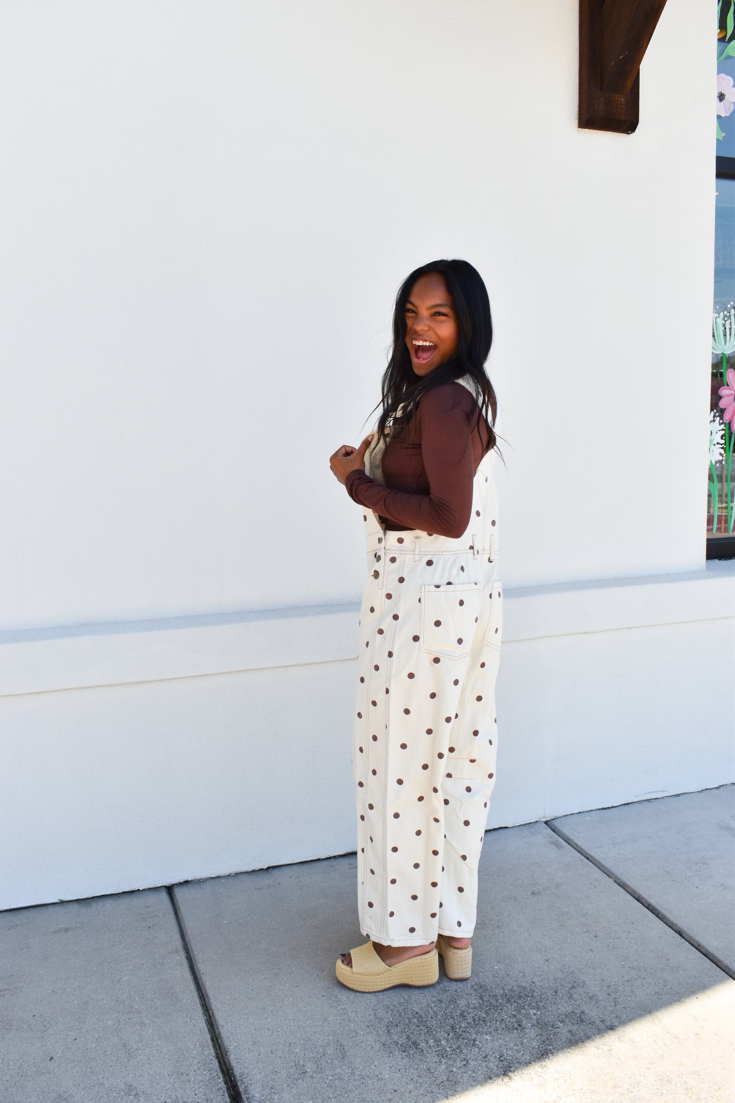 Polka Dot Twill Overalls