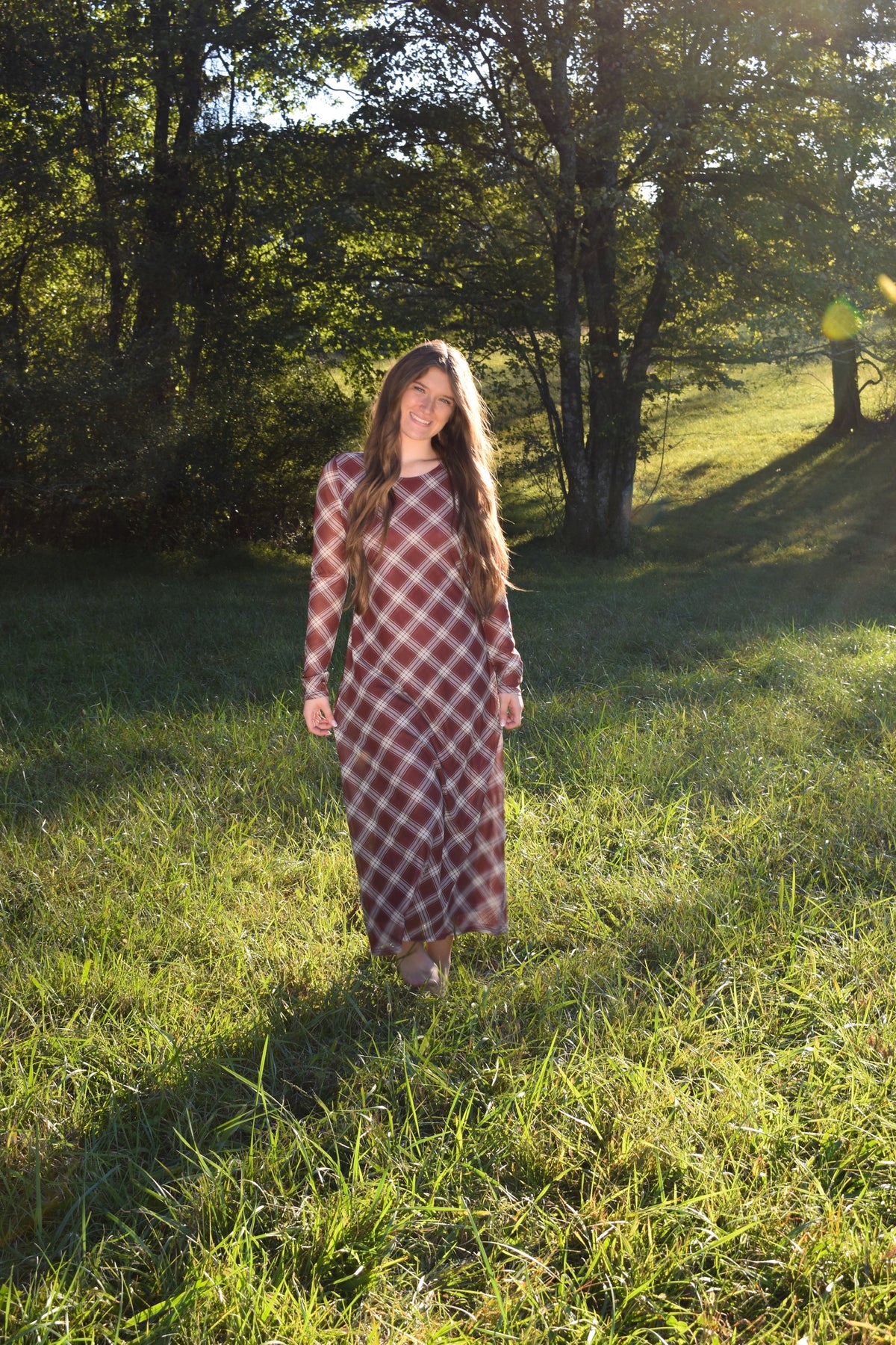 The Willow Plaid Maxi Dress