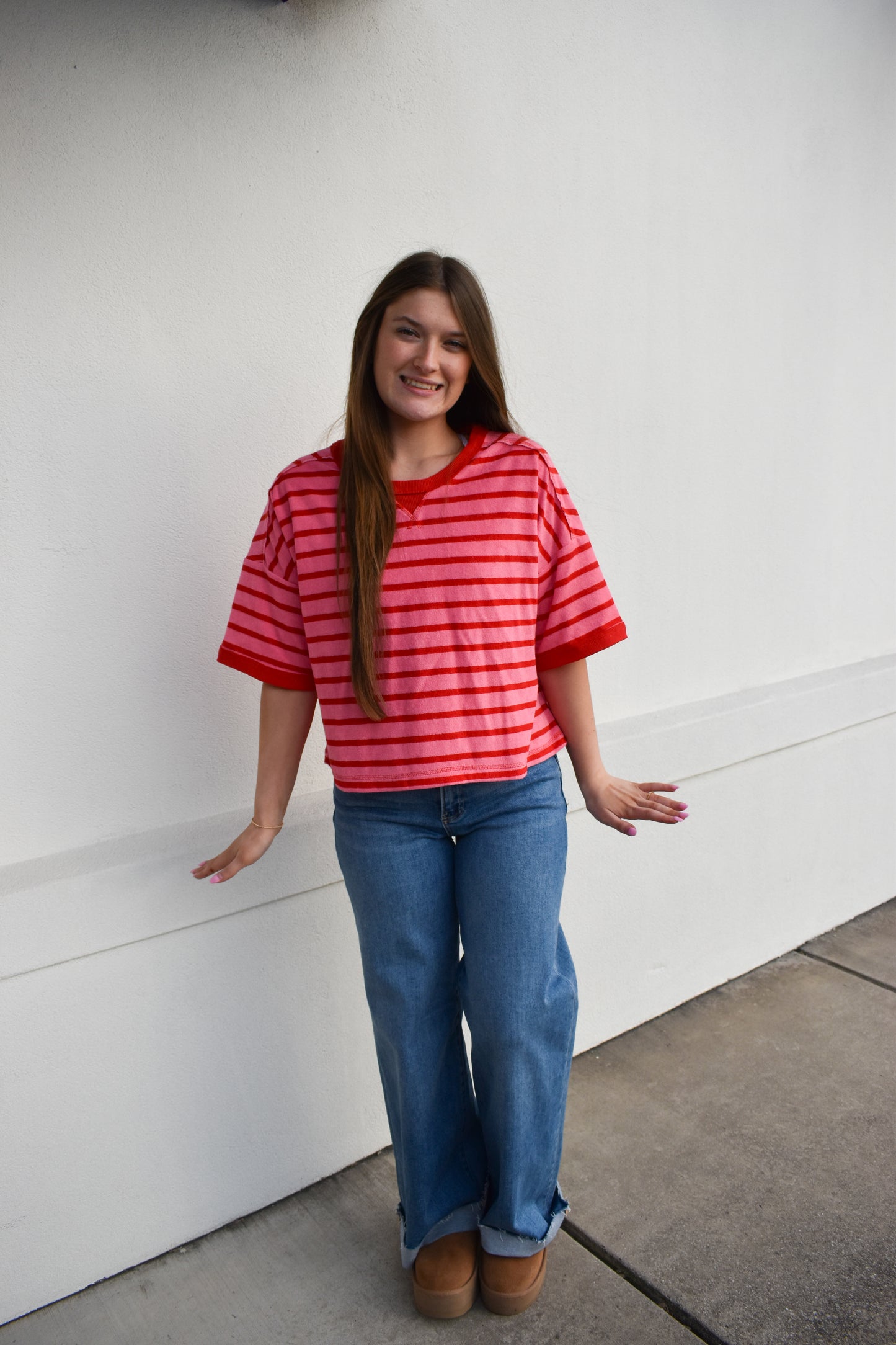 Oversized Stripe Comfy Knit Top