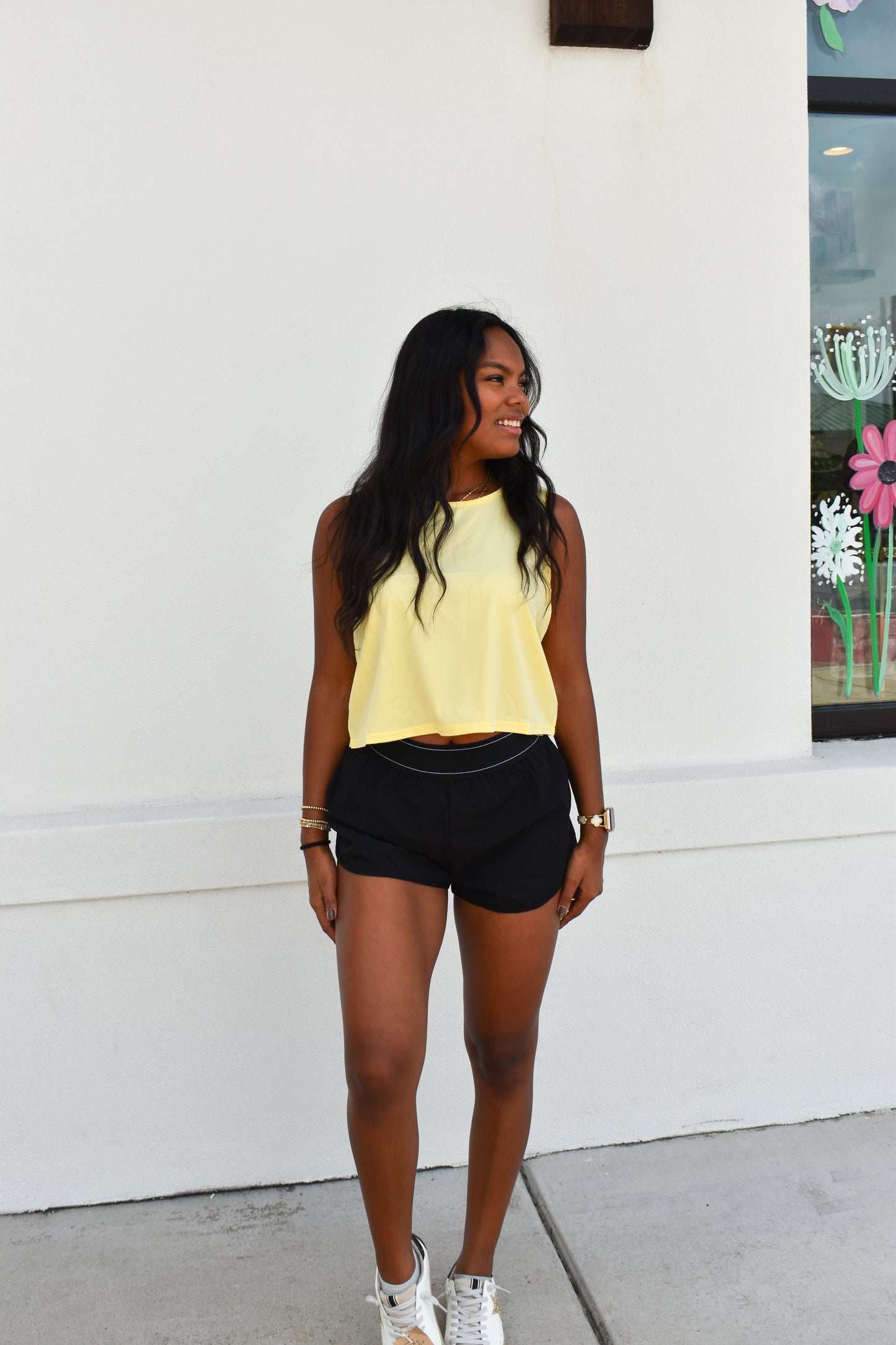 Snapflair Cropped Tank: Yellow