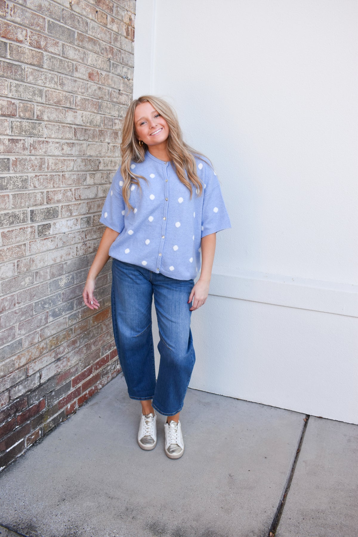 Leia Polka Dot Short Sleeve Cardigan