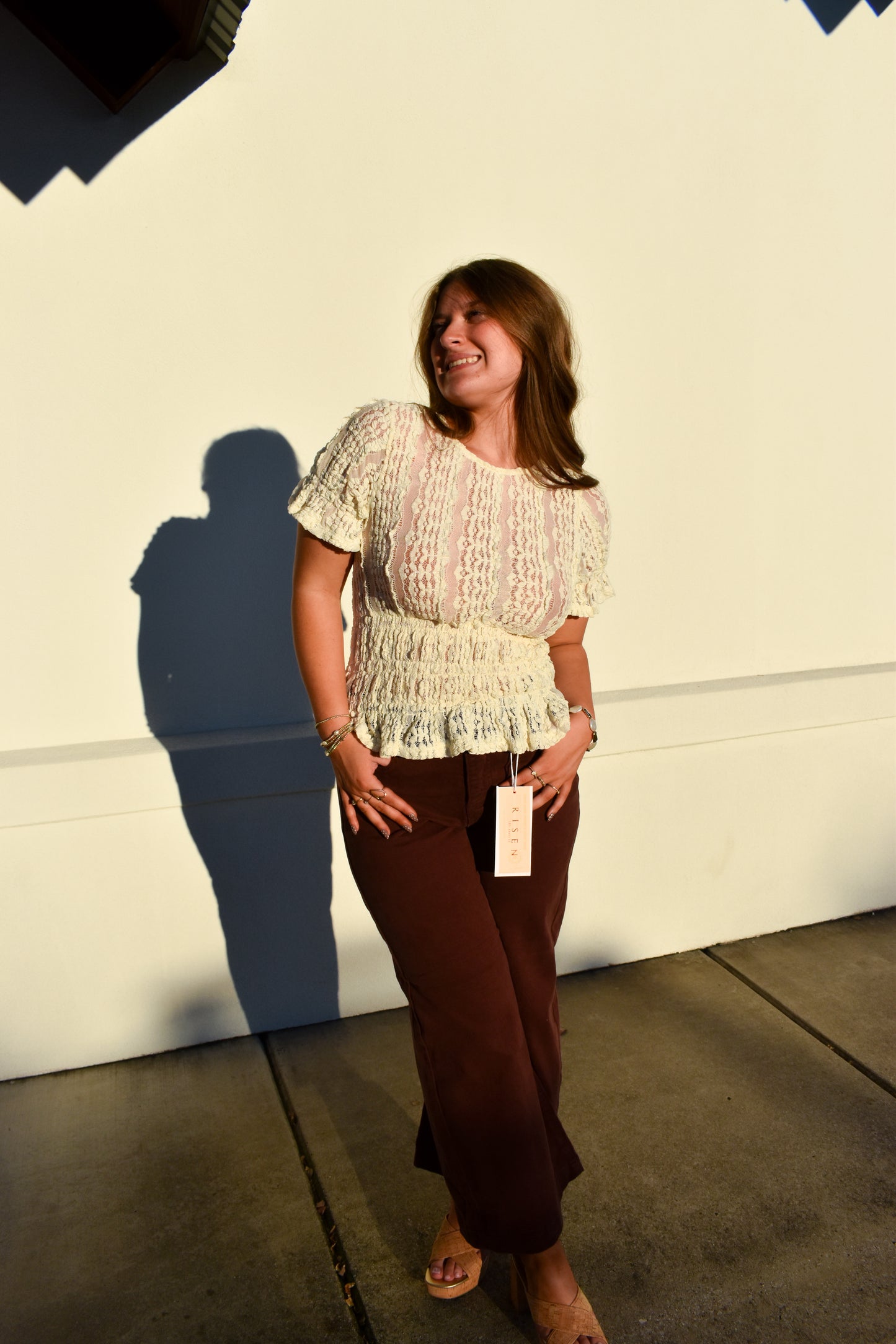 Short Sleeve Lace Blouse