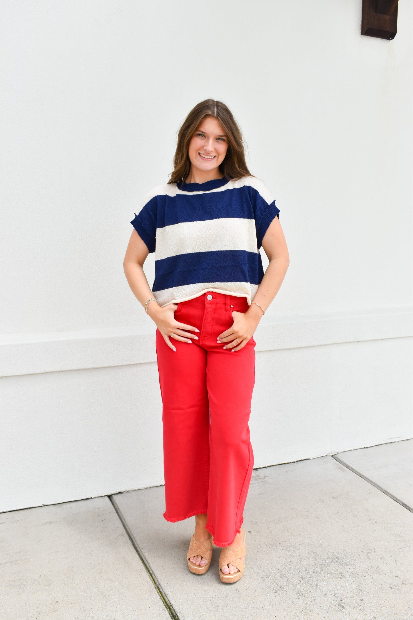 Open Back Stripe Sweater