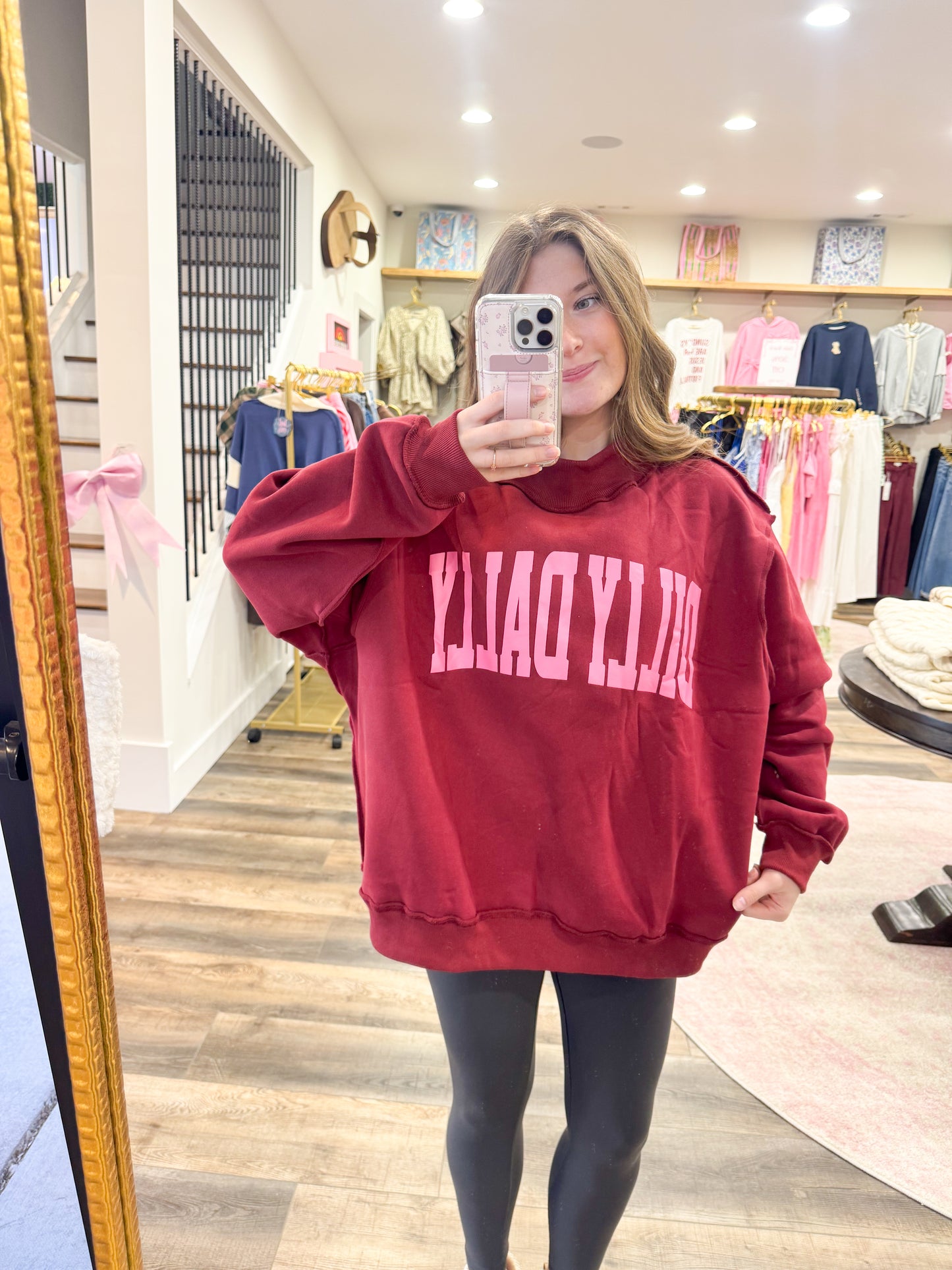 Dilly Dally Mockneck: Pink