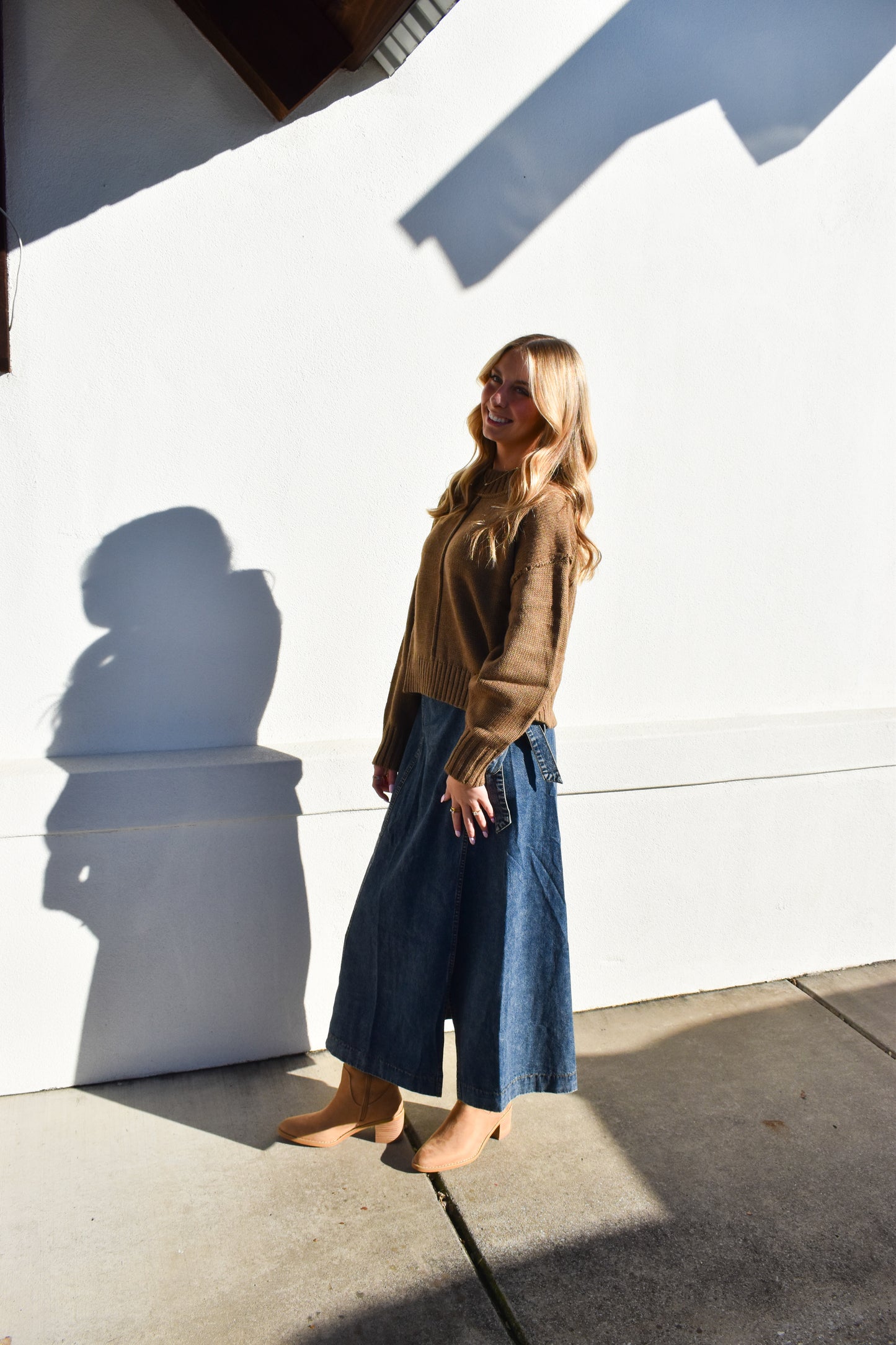 Denim Maxi Wrap Skirt
