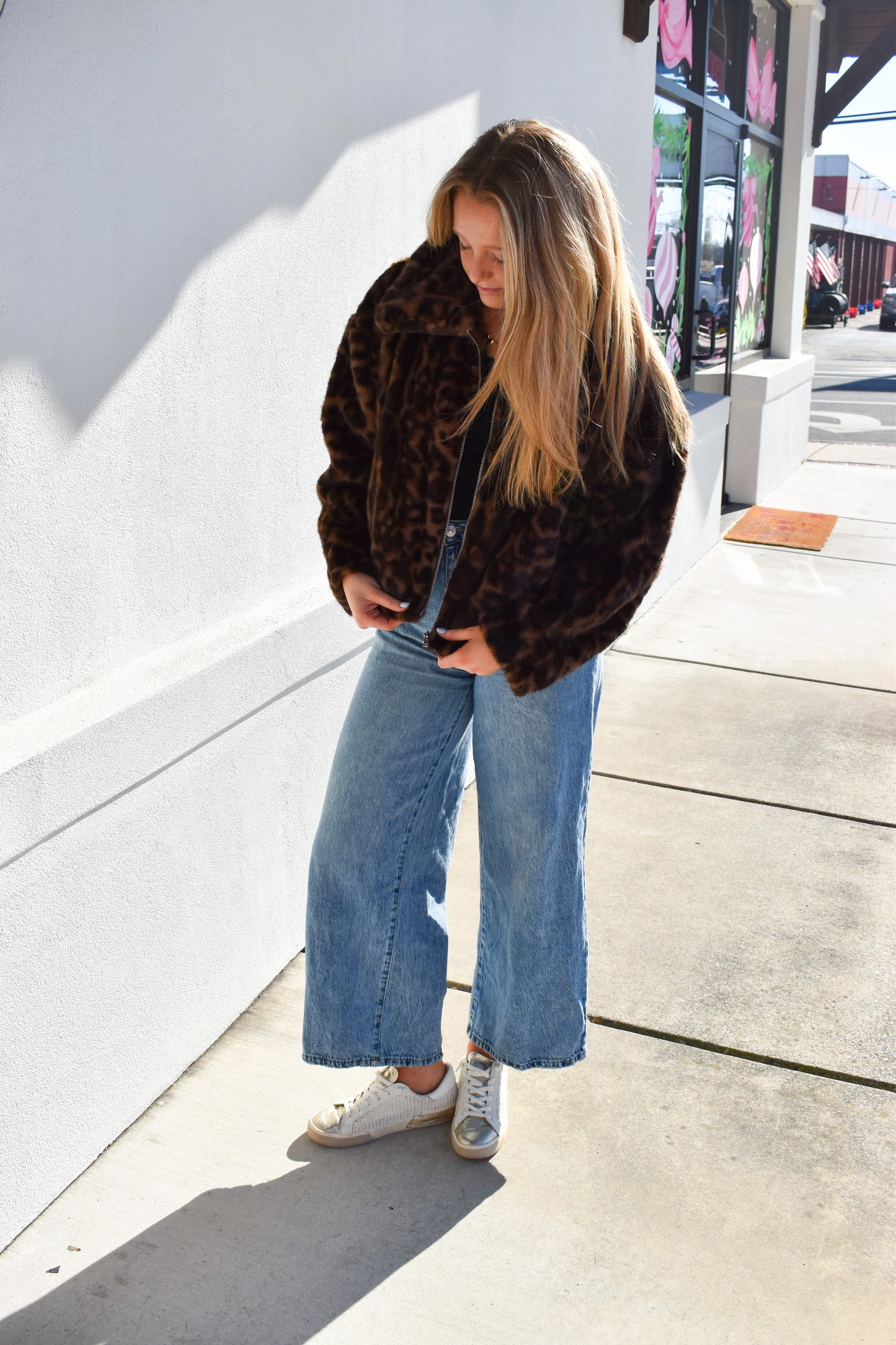 Collared Faux Fur Jacket