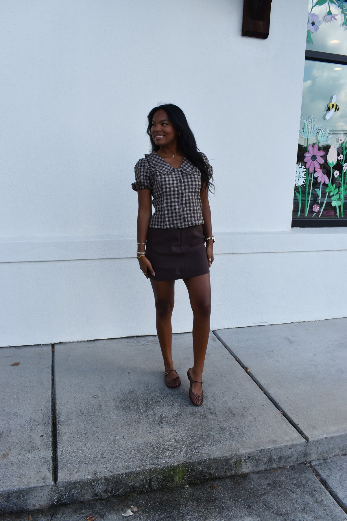 Tailored High-Rise A-Line Mini Skort