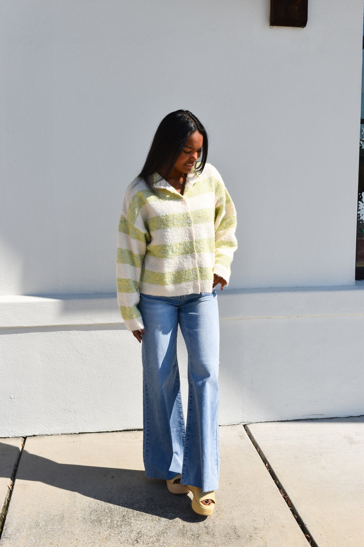 Sage & Sweet Striped Cardigan
