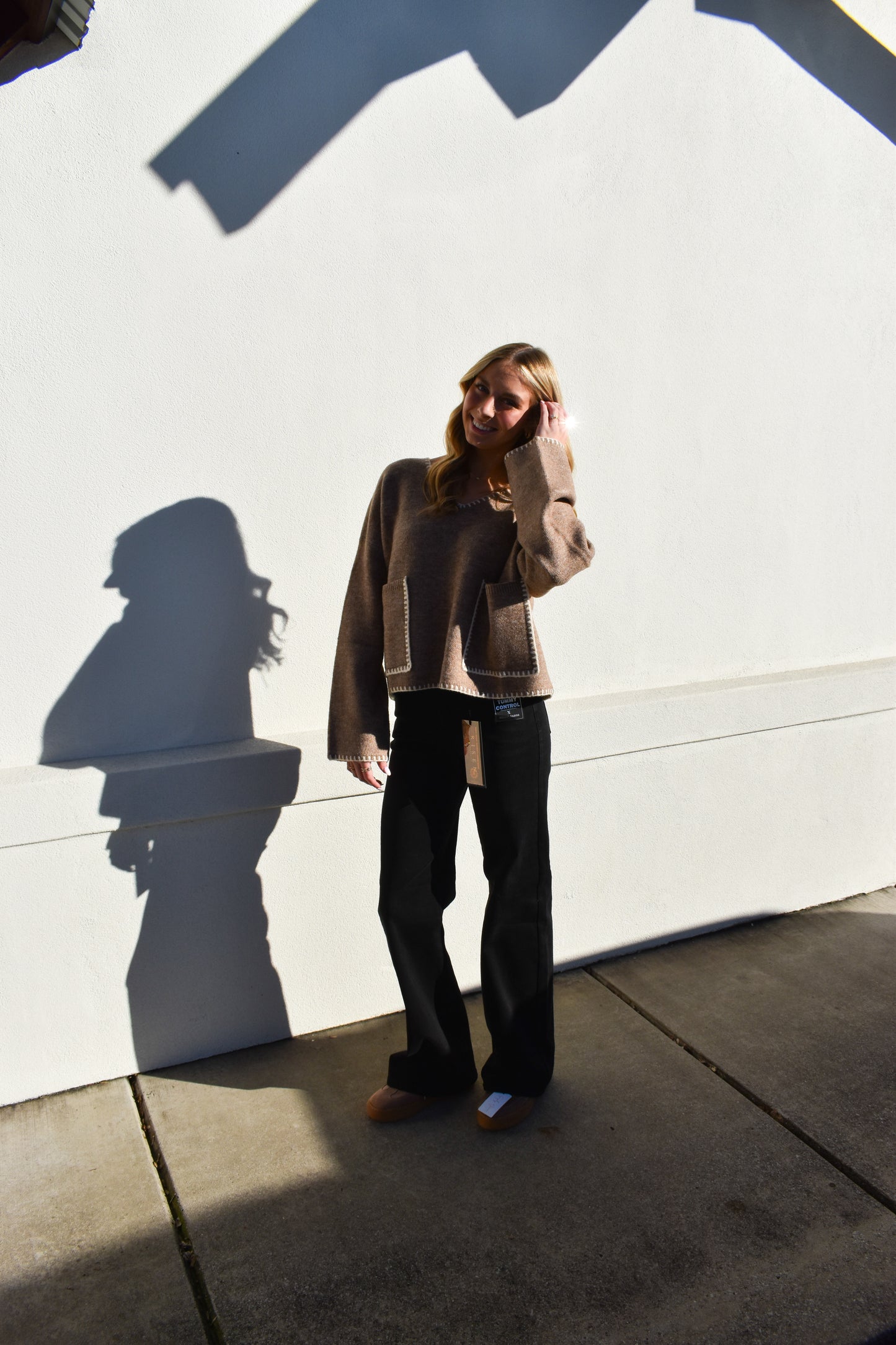 Risen High Rise Wide Leg: Black