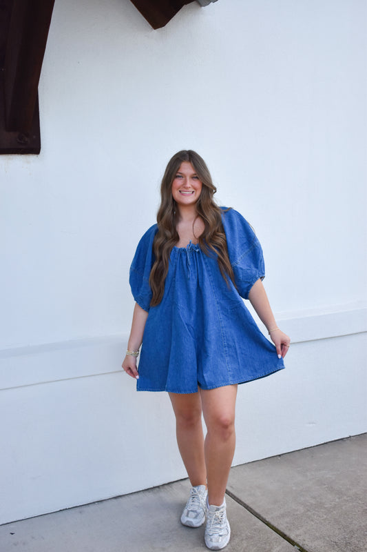 Olivia Denim Tie Romper