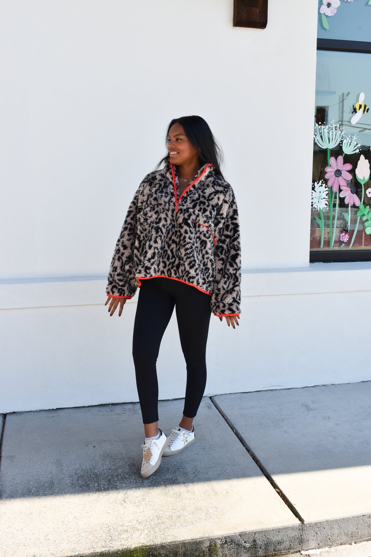 *12/30 PREORDER* Leopard Half Zip Front Pullover Jacket