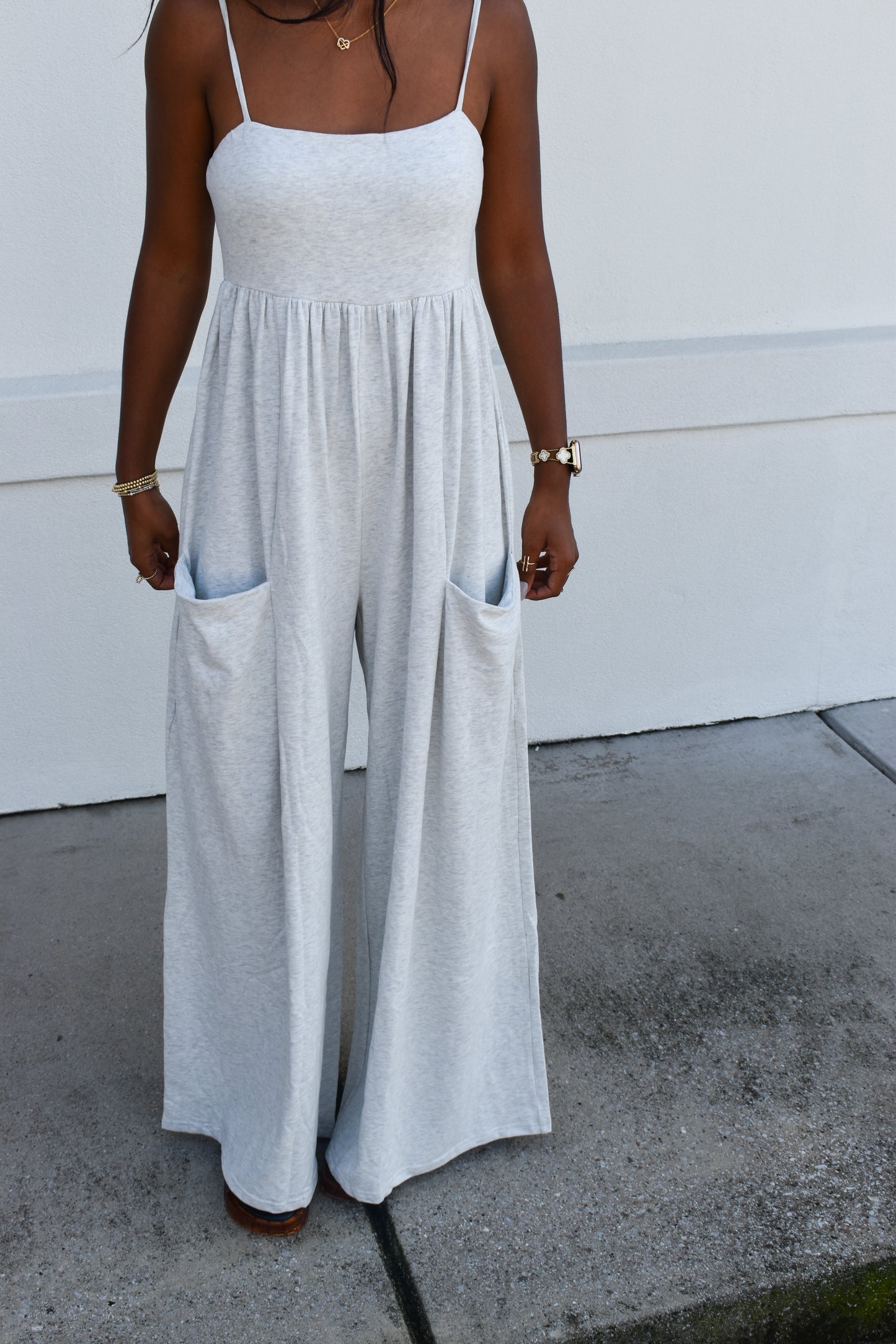 Strappy Empire Waist Wide Leg Jumpsuit