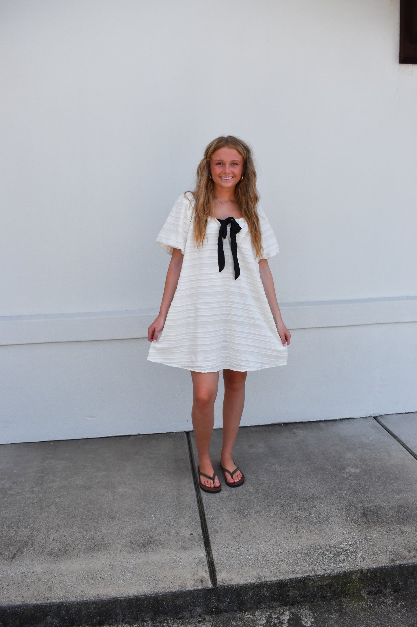 Bubble Mini Dress W/ Bows