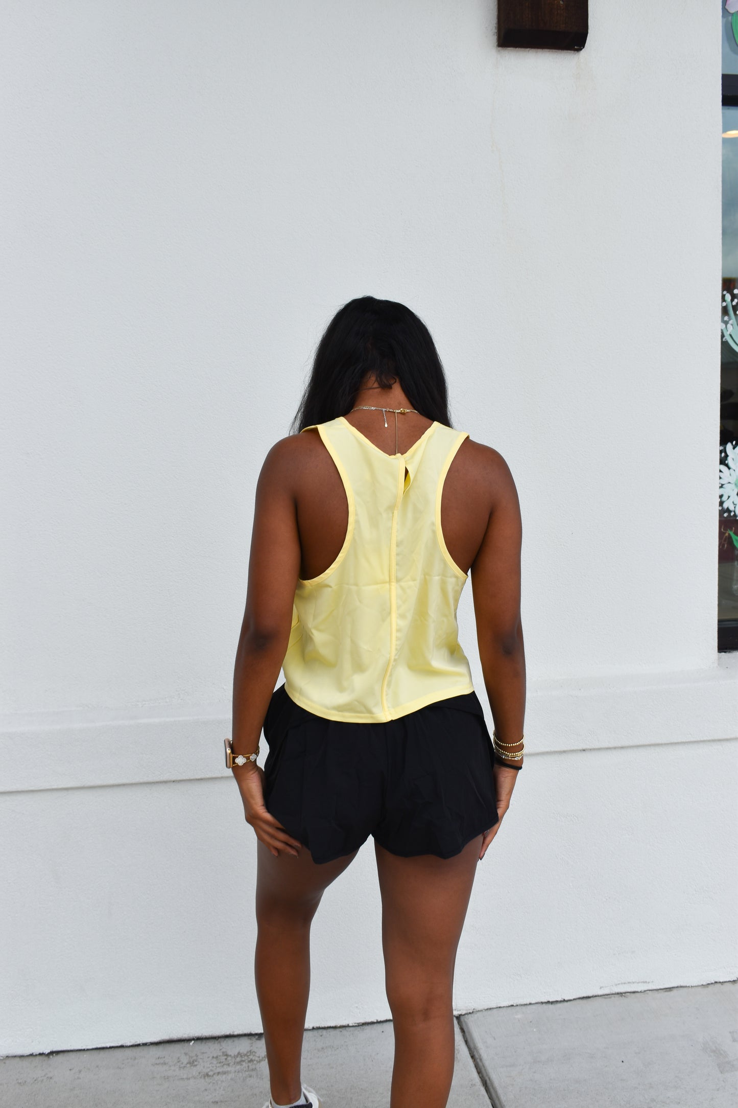 Snapflair Cropped Tank: Yellow