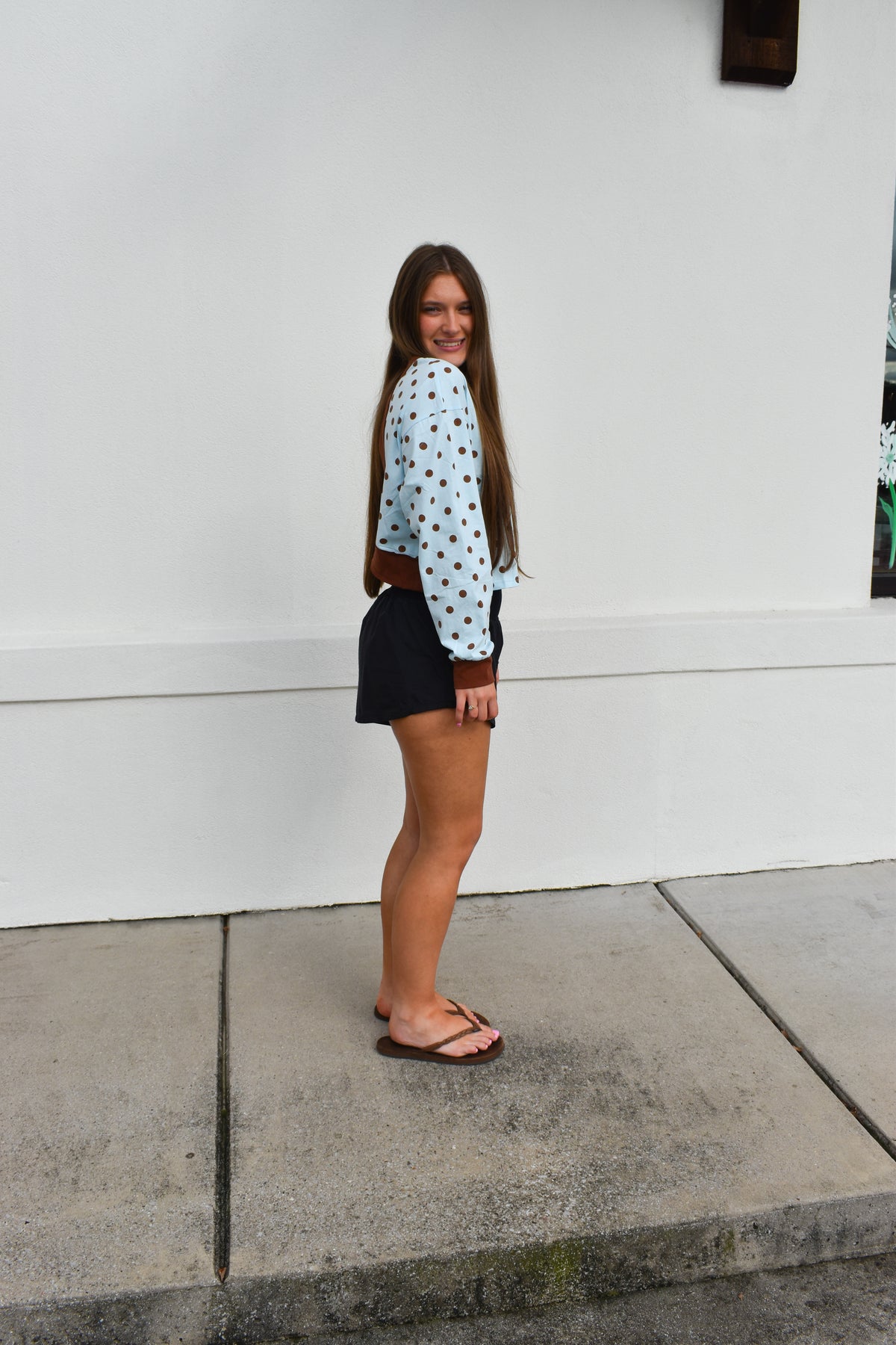Polka Dot Top W/ Back Cutout