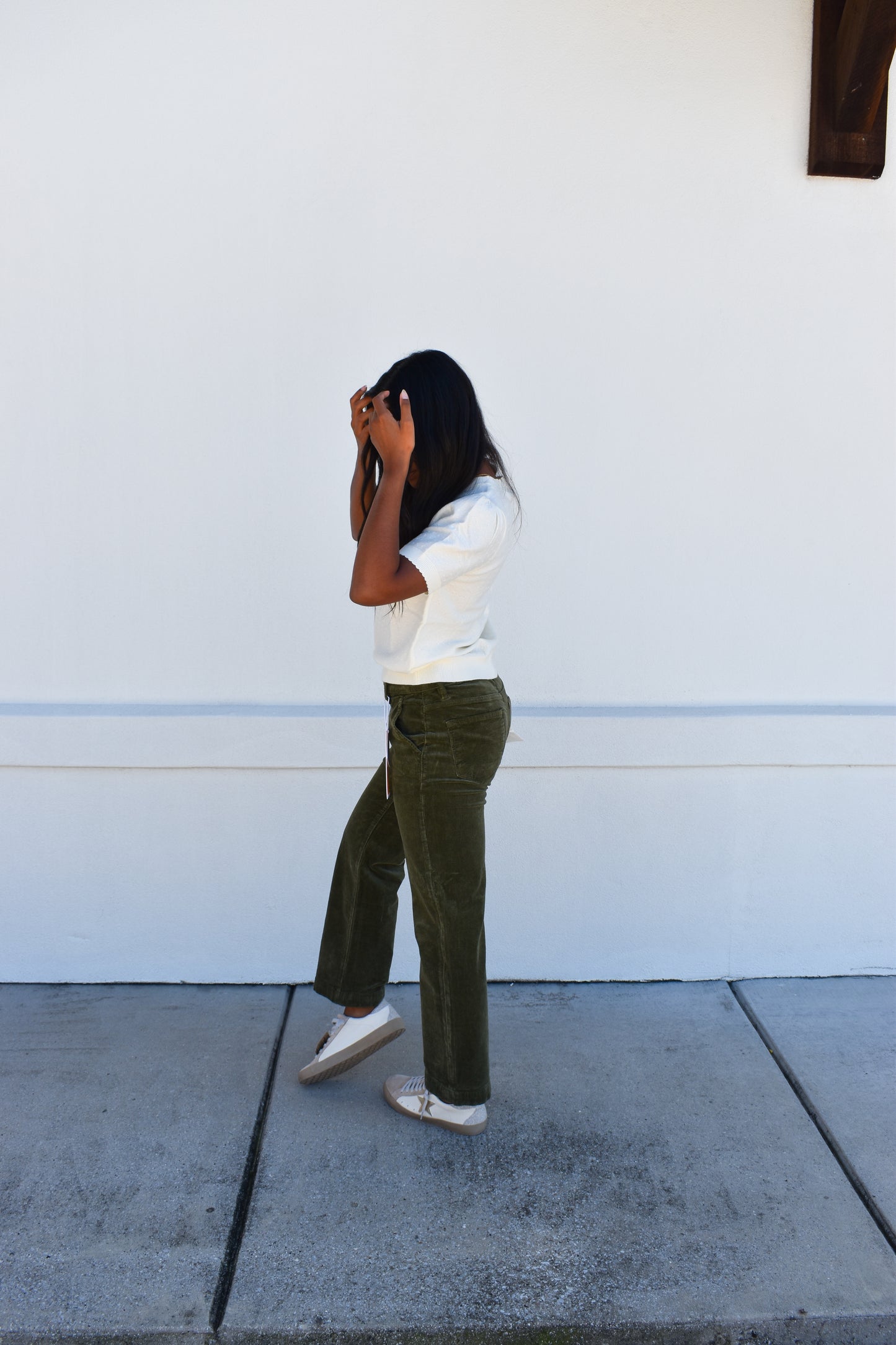 Starburst Pointelle Puff Sleeve Sweater
