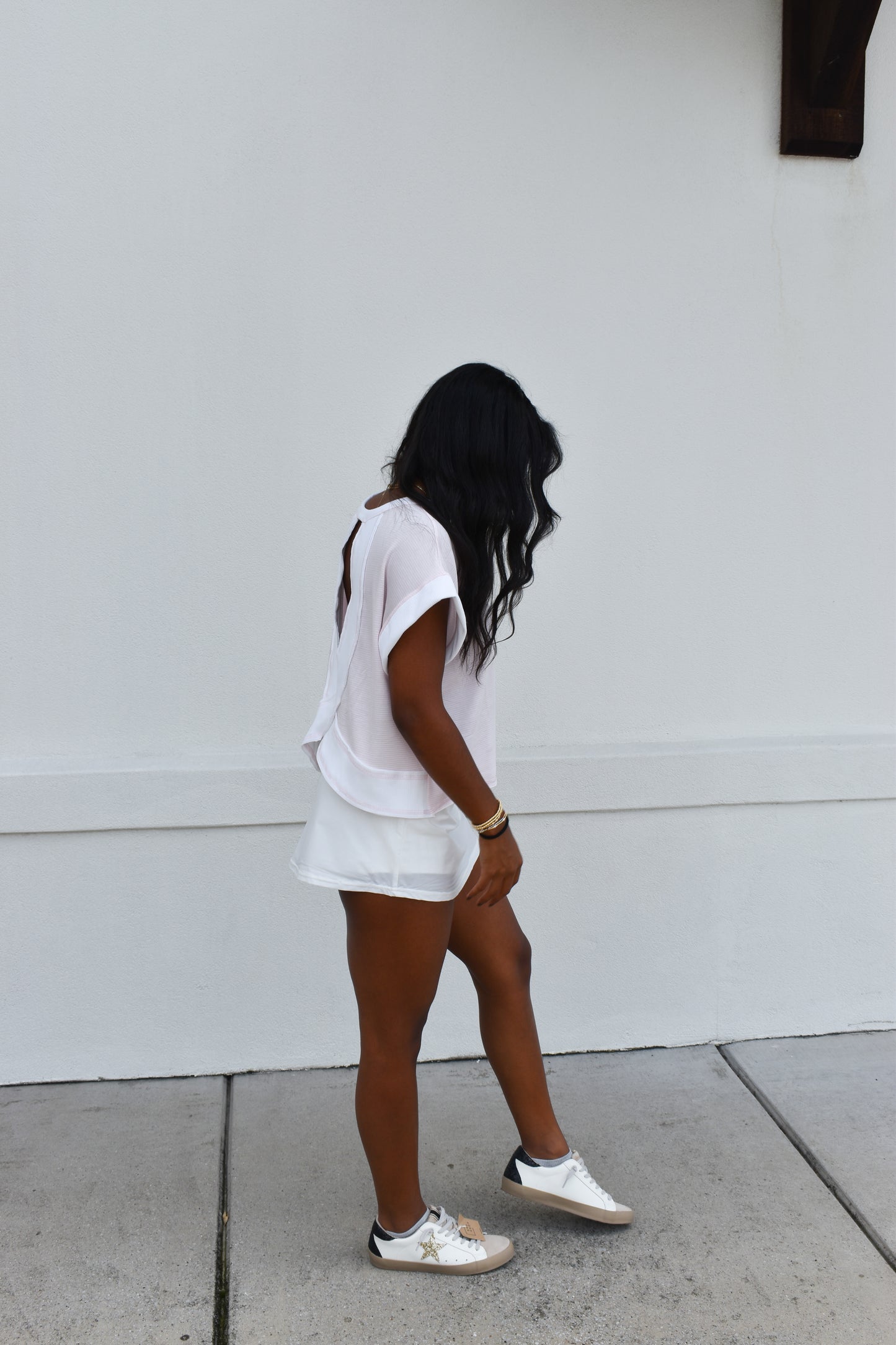 Open Back Striped Top: Pink