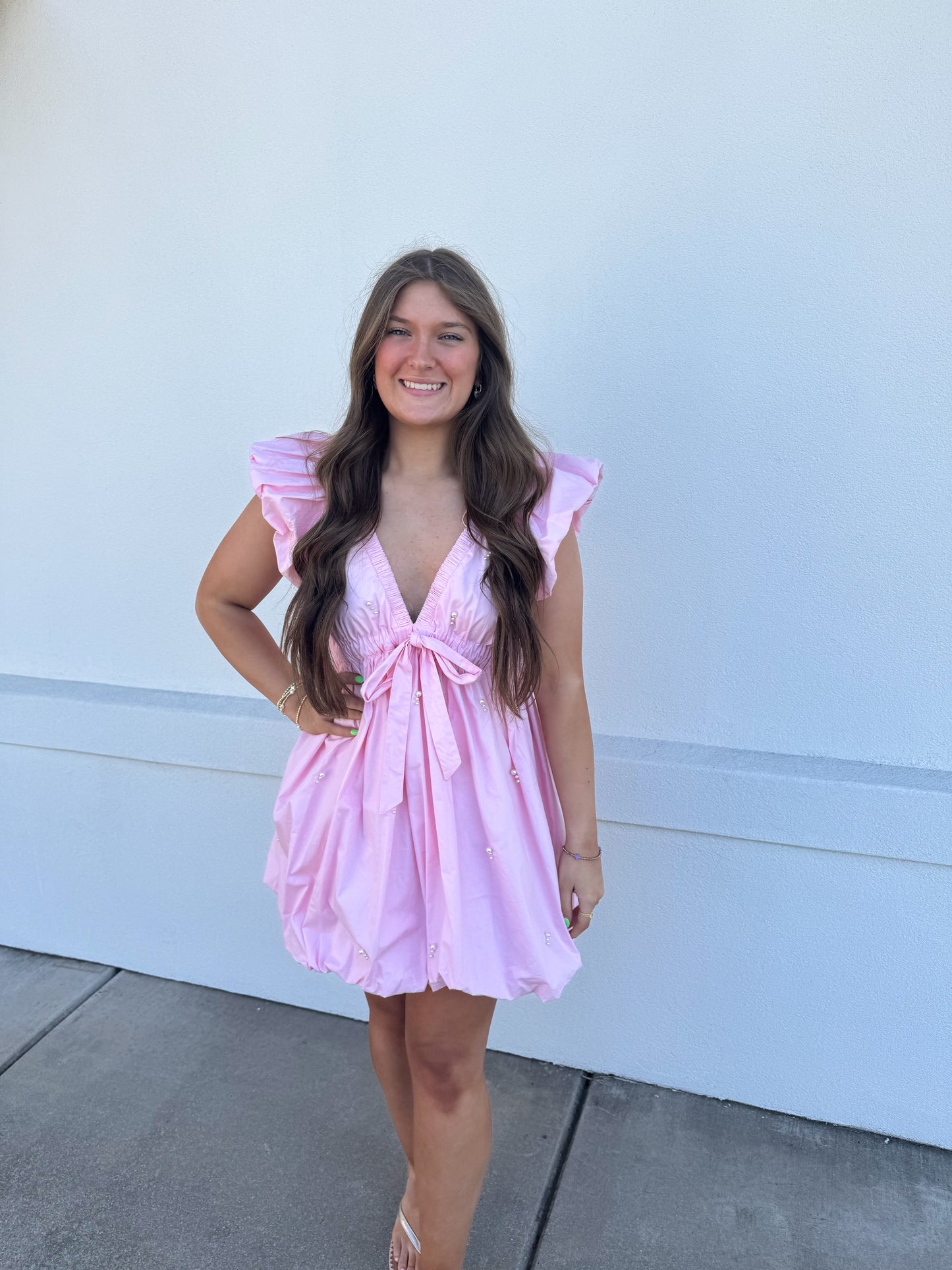 Pearl Bubble Mini Dress