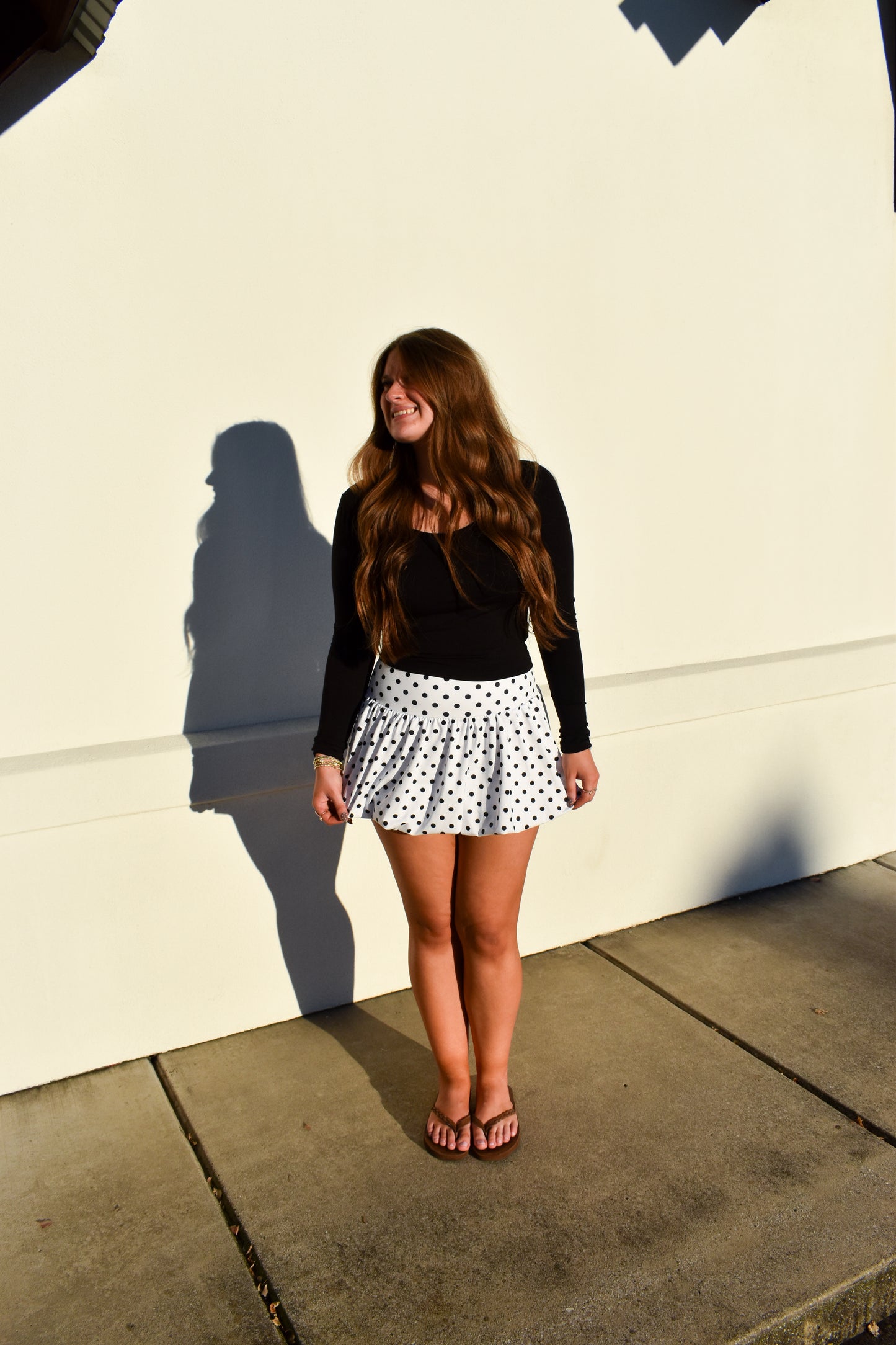 Polka Dot Print Bubble Skirt