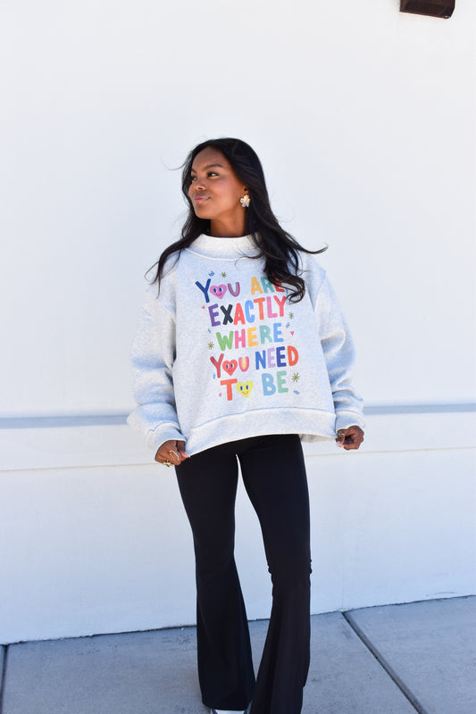 Fun Graphic Reversible Crop Mockneck