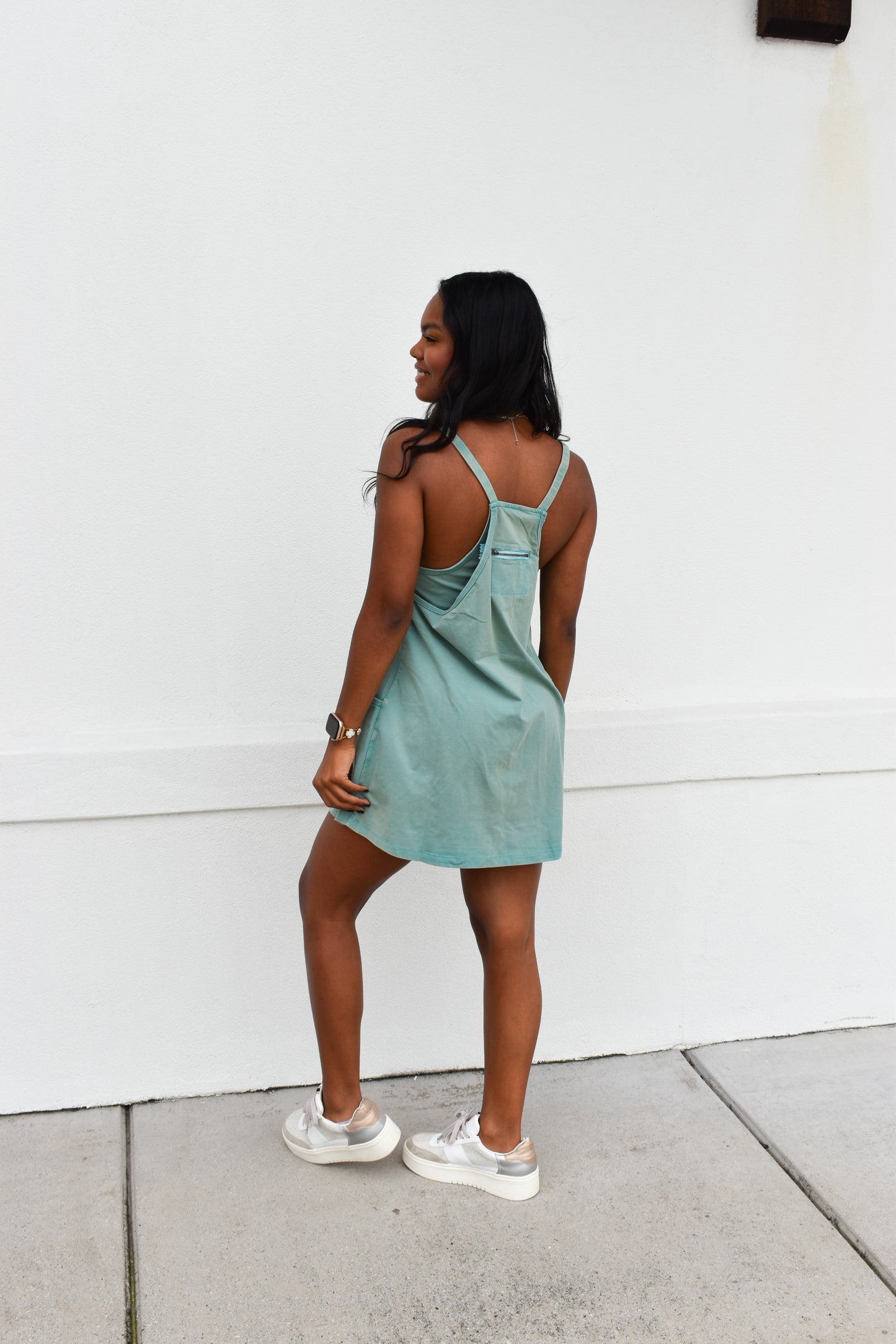 Mini Dress W/ Built in Romper Lining: Teal