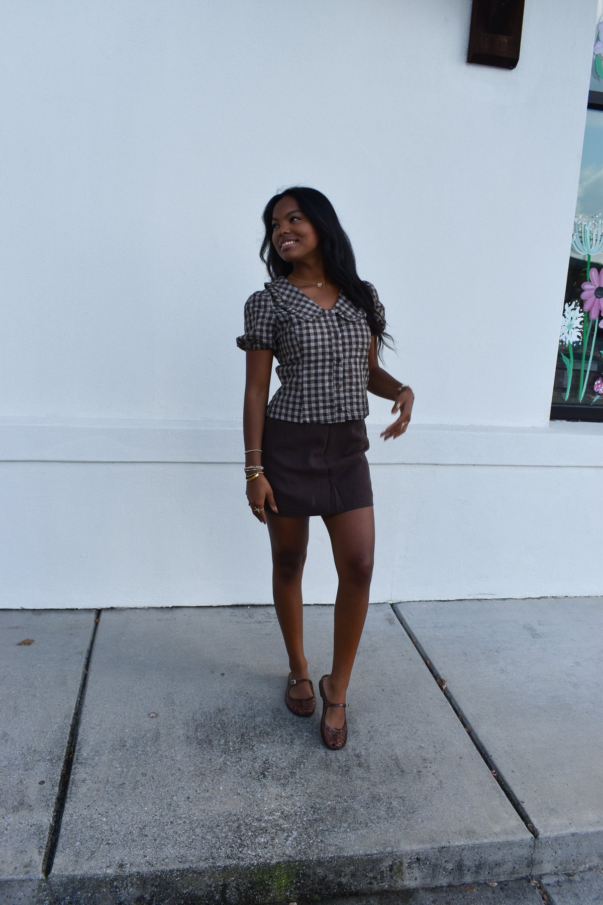 Tailored High-Rise A-Line Mini Skort