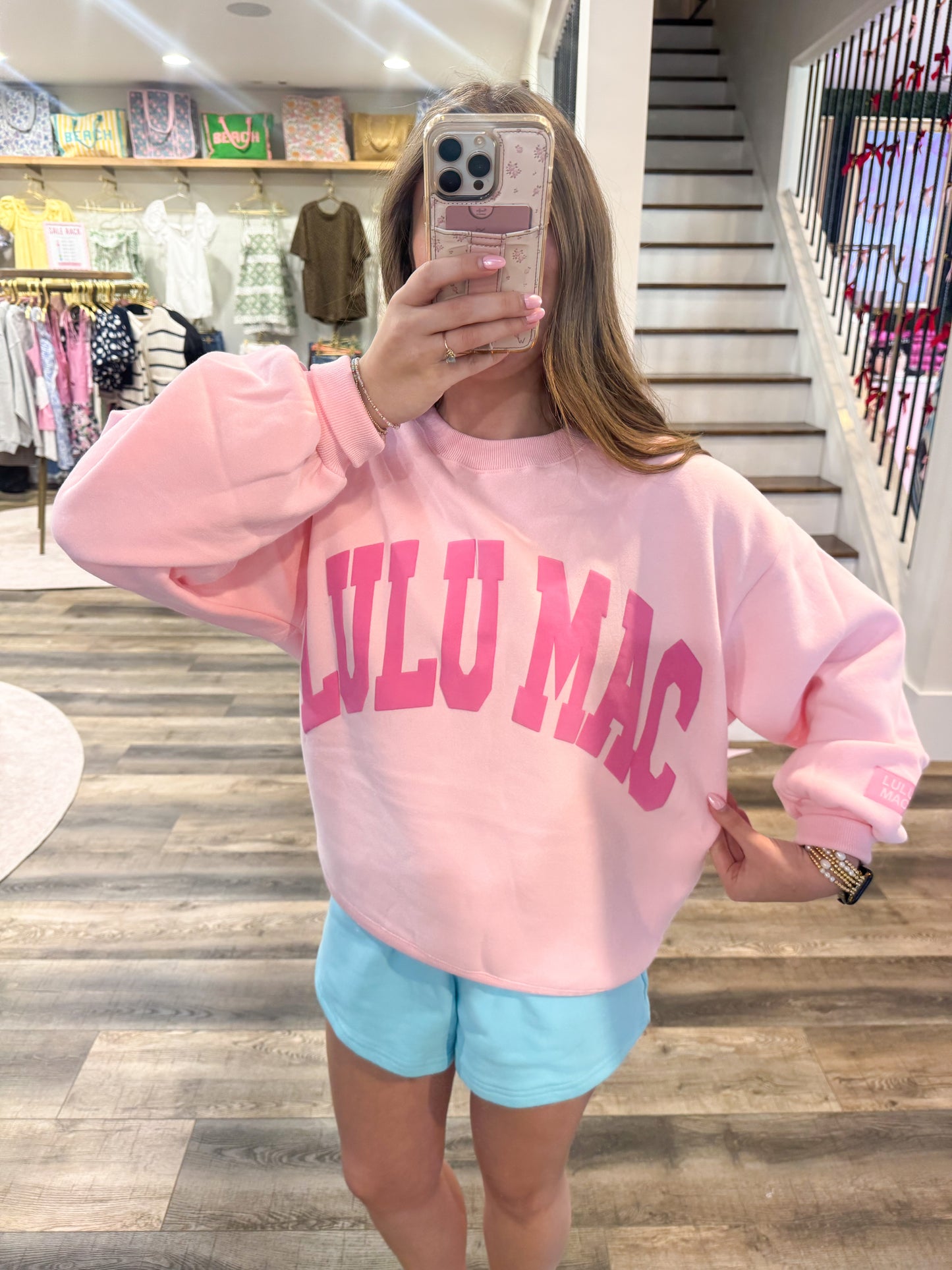 Lulu Mac Sweatshirt: Light Pink/Pink Puff