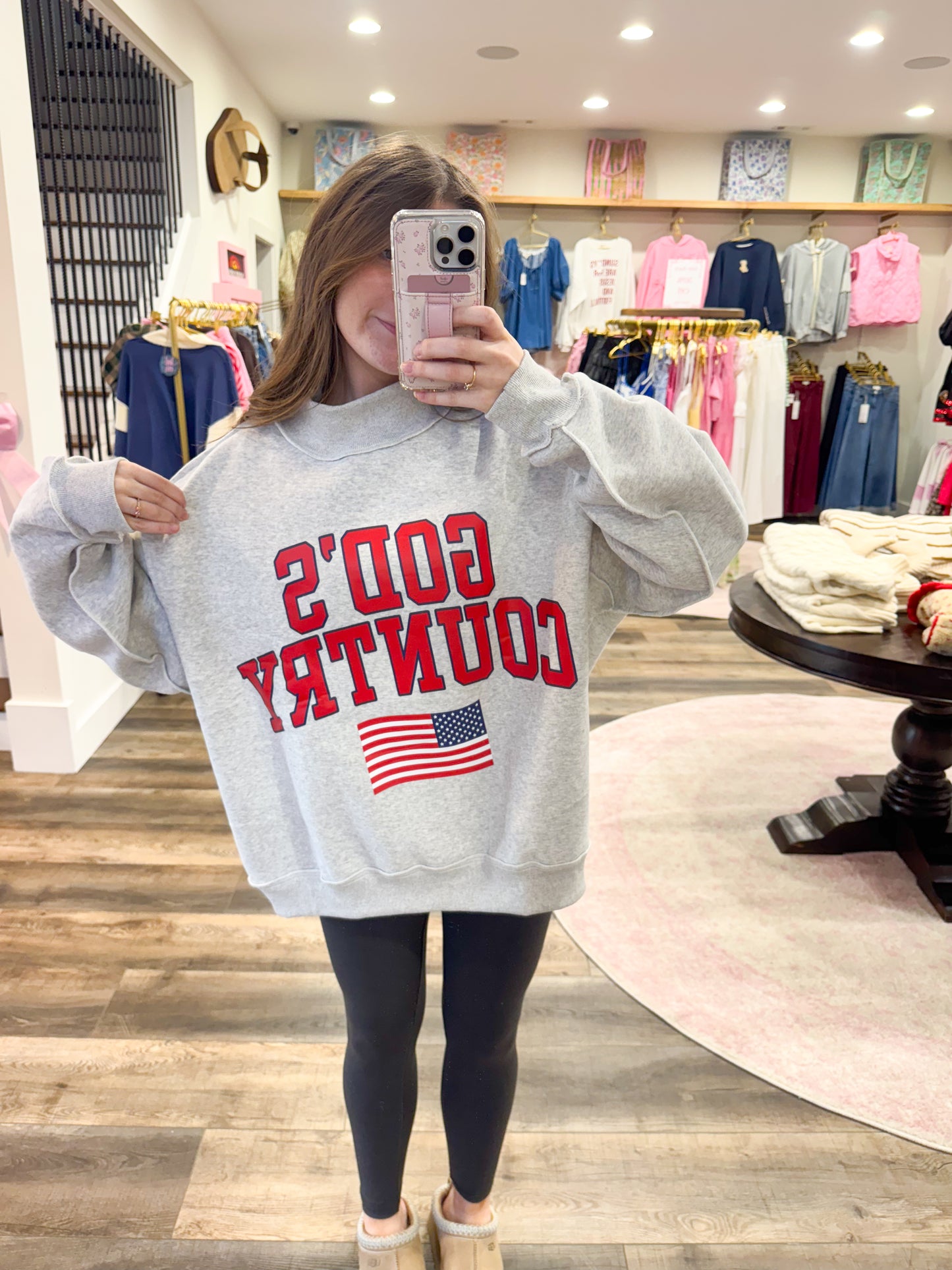 "Gods Country" Reversible Mockneck