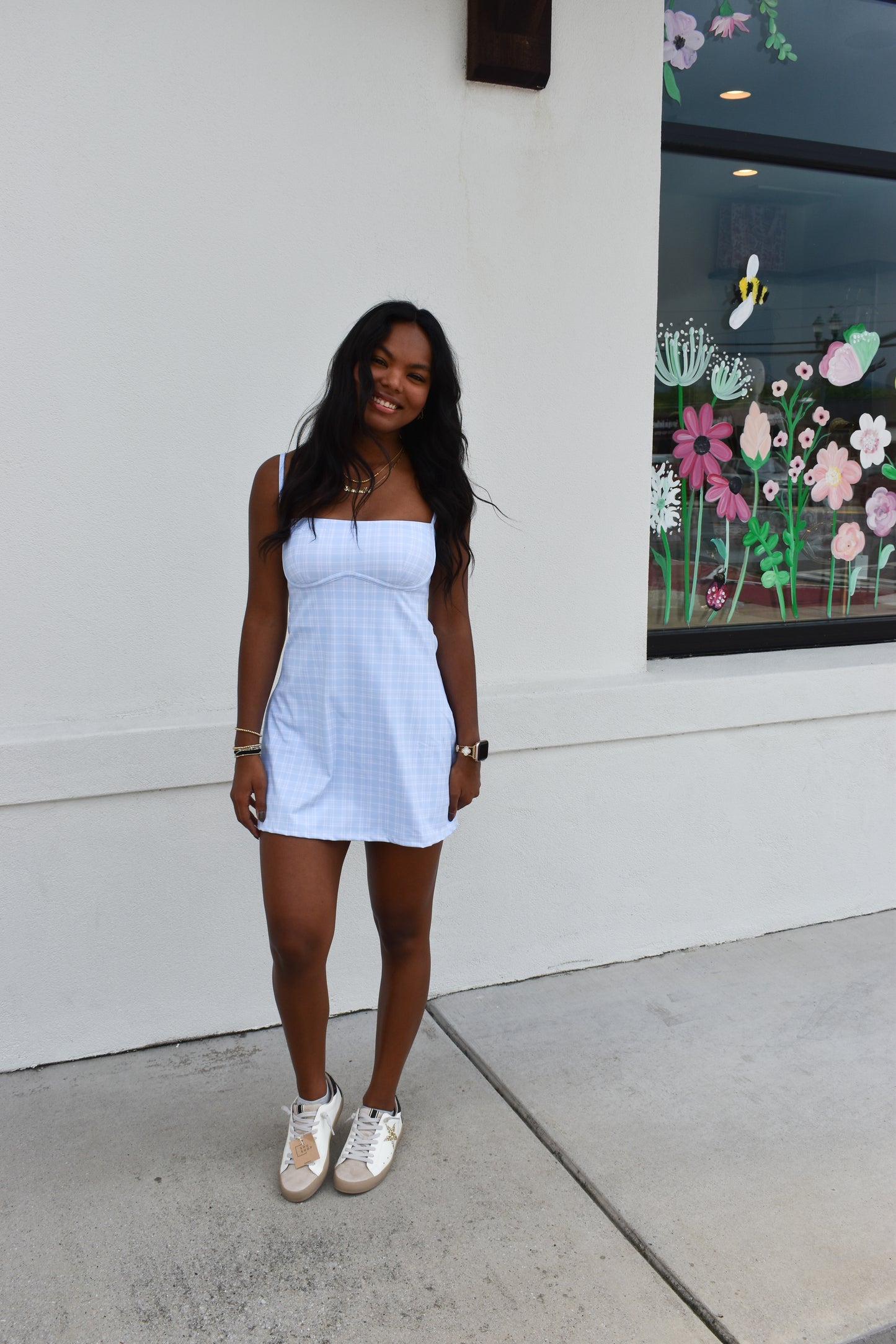 Plaid Print Sweetheart Dress
