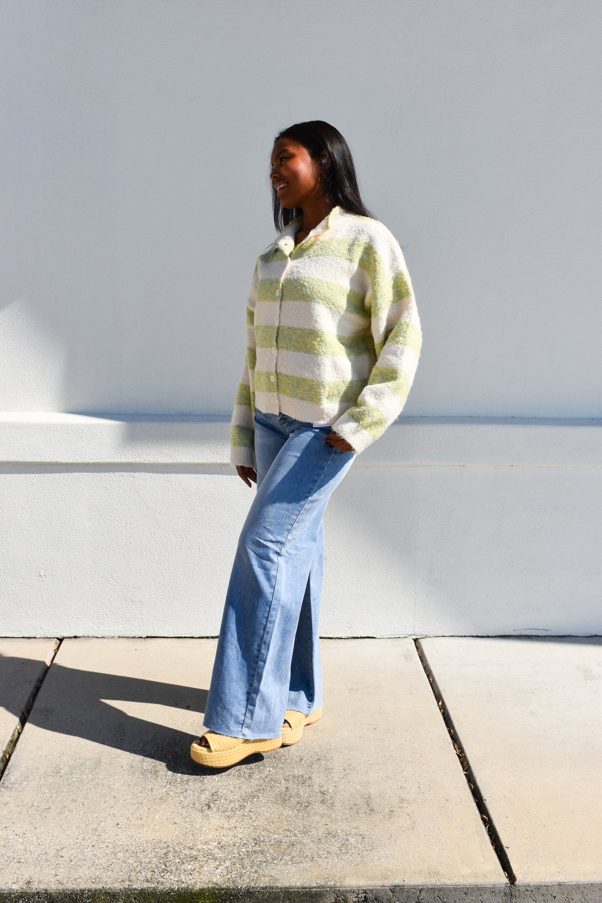 Sage & Sweet Striped Cardigan