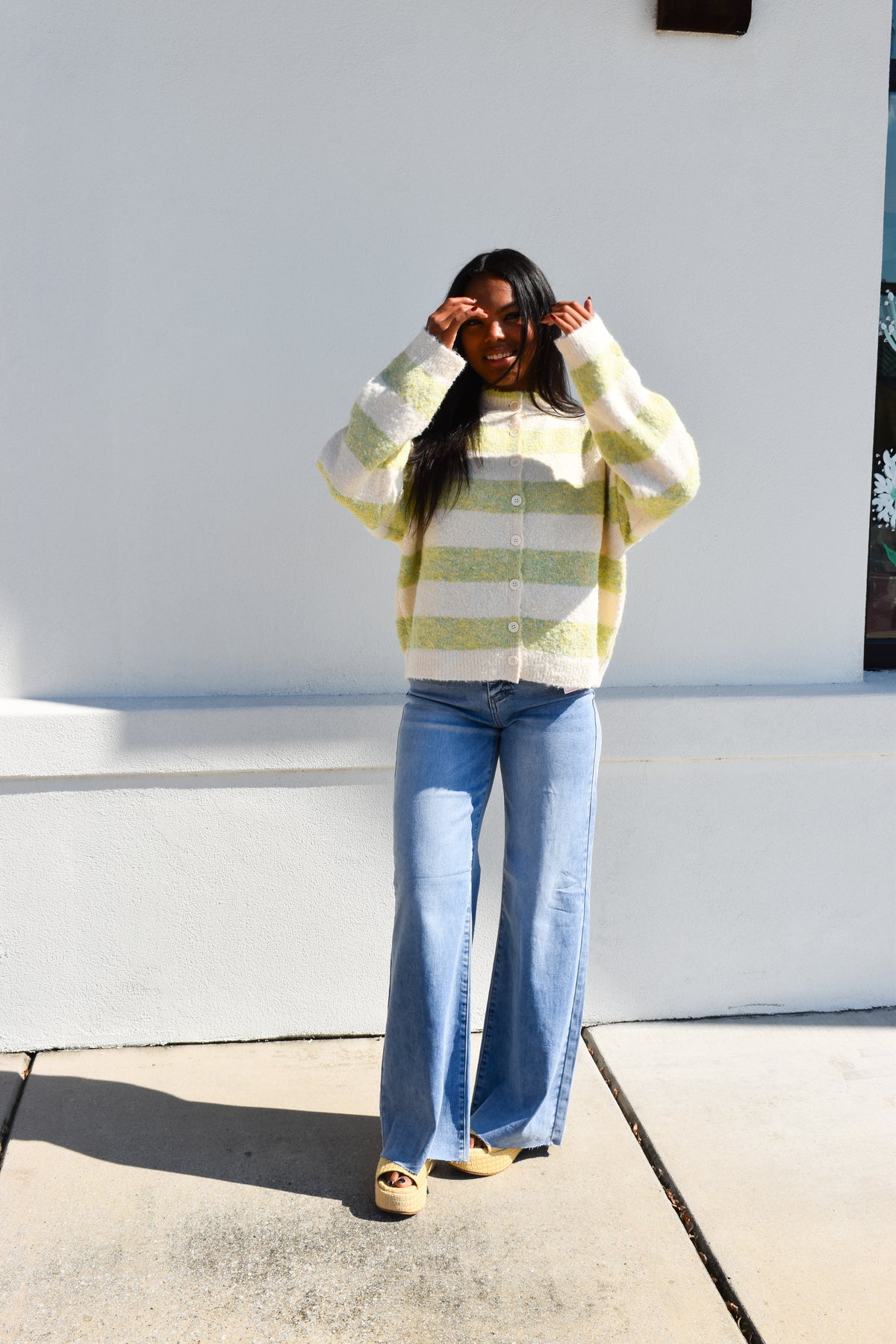 Sage & Sweet Striped Cardigan