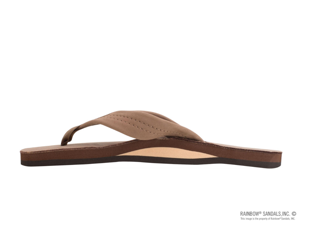 "Rainbow" Dark Brown Wide Strap Flip Flops