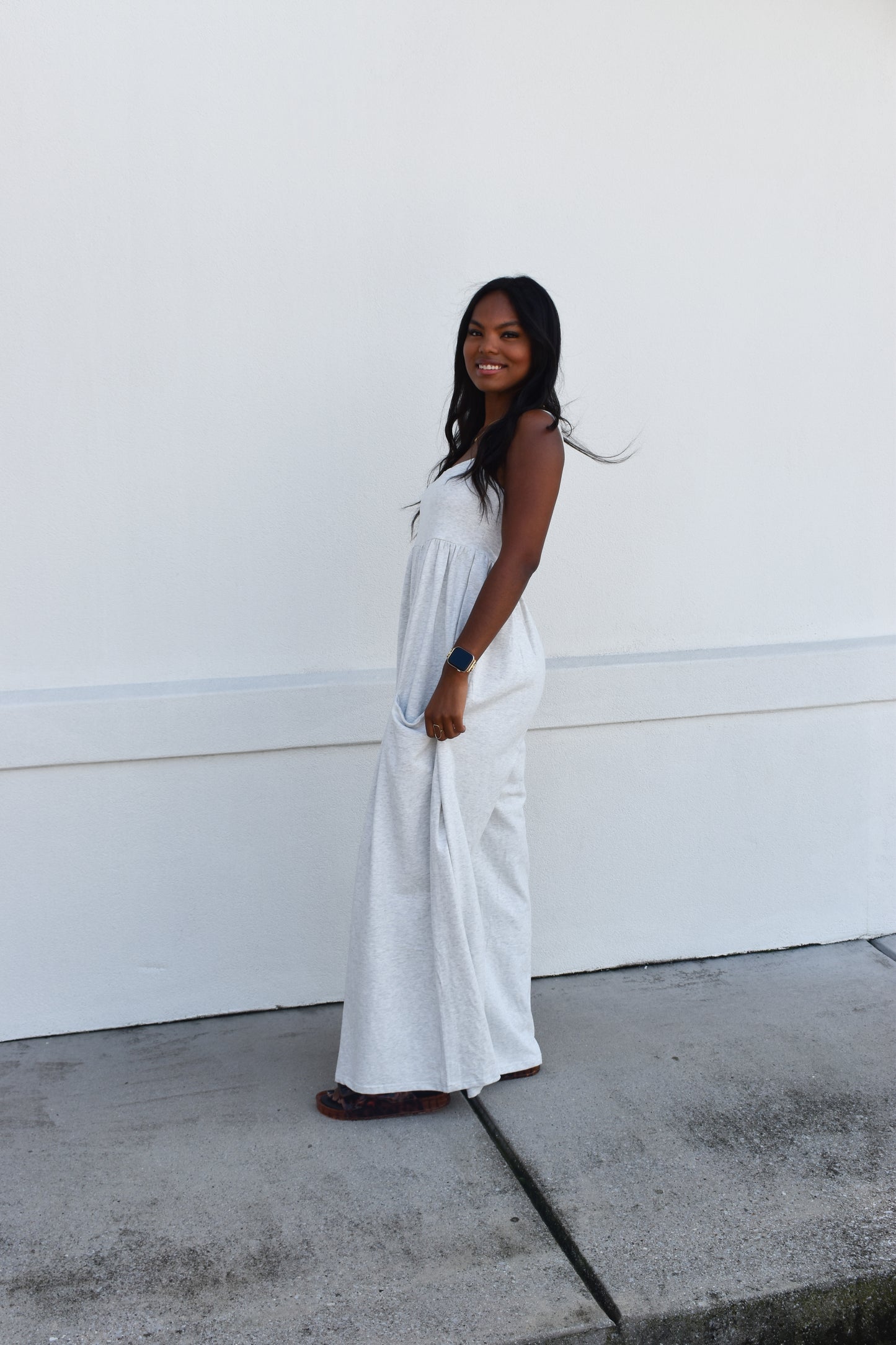 Strappy Empire Waist Wide Leg Jumpsuit