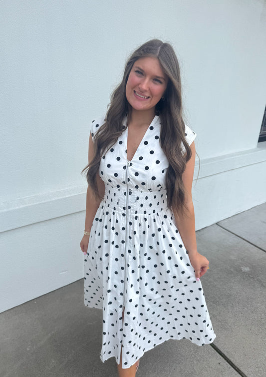 Bella Polka Dot Midi Dress