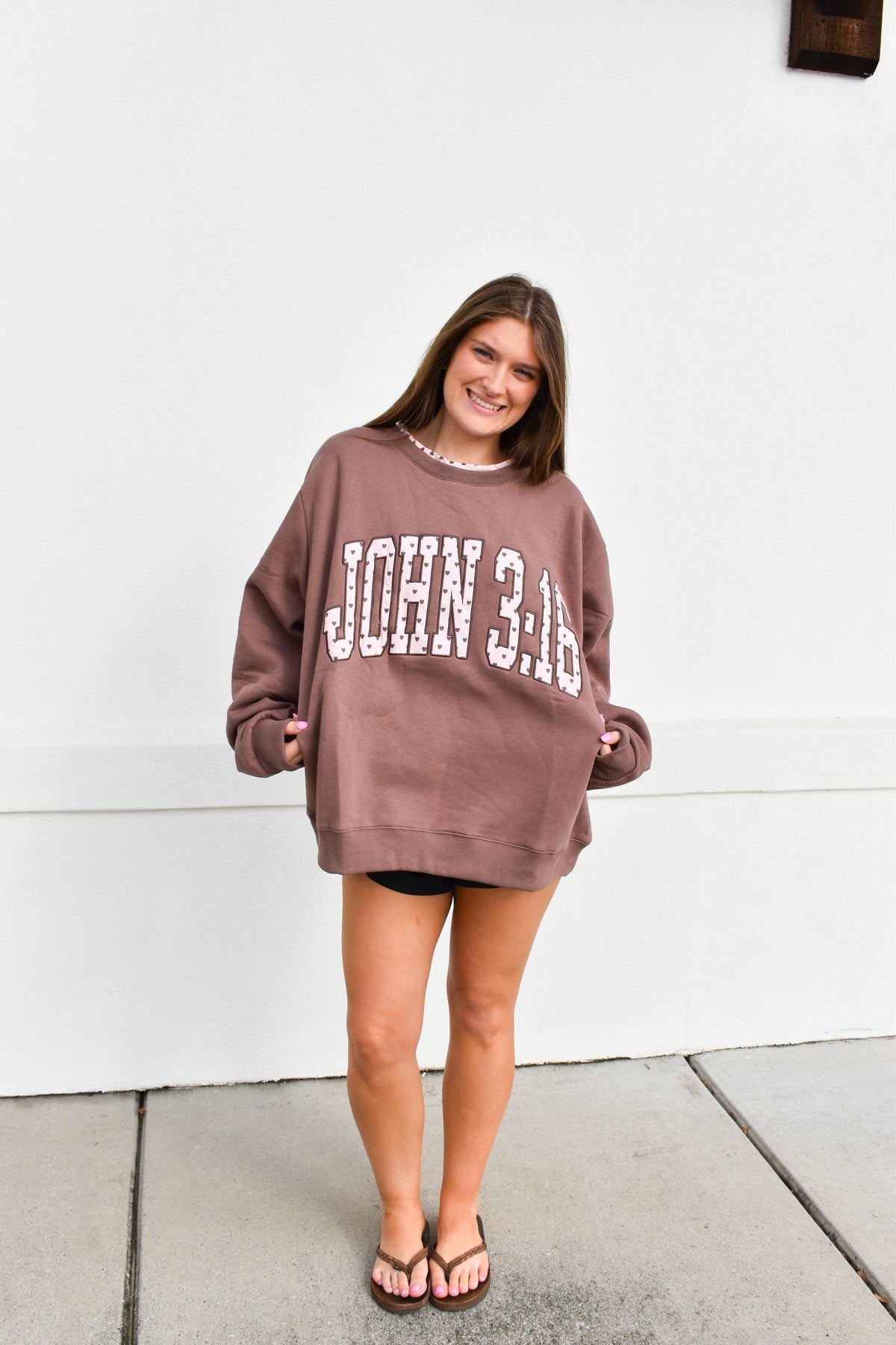 JOHN 3:16' Heart Applique Sweatshirt