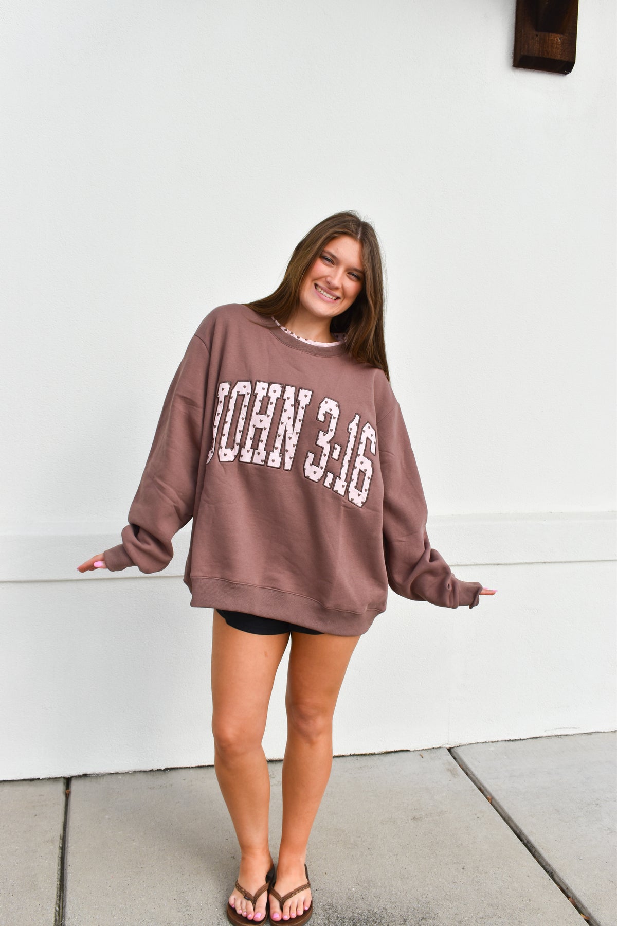 JOHN 3:16' Heart Applique Sweatshirt