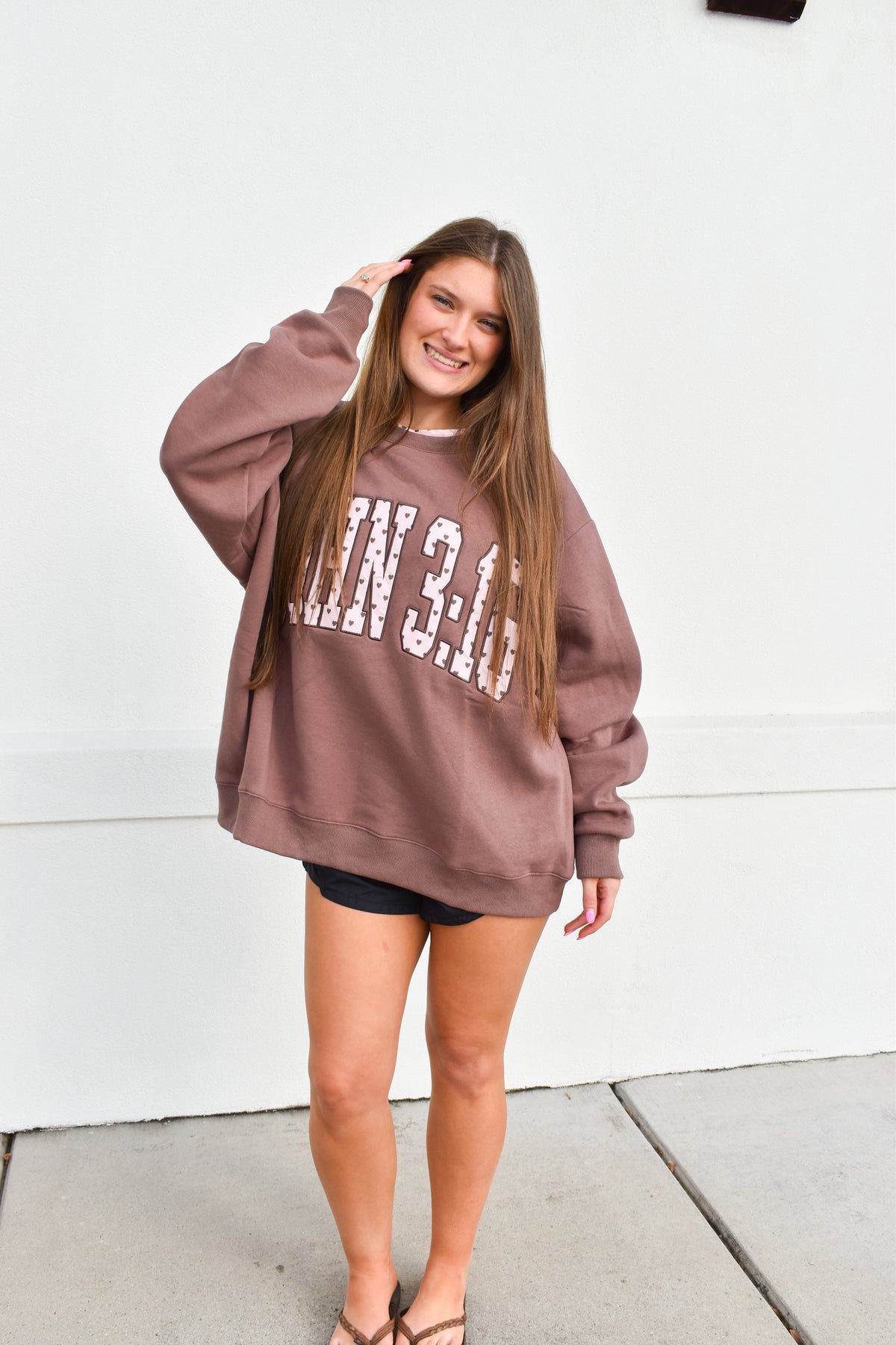 JOHN 3:16' Heart Applique Sweatshirt
