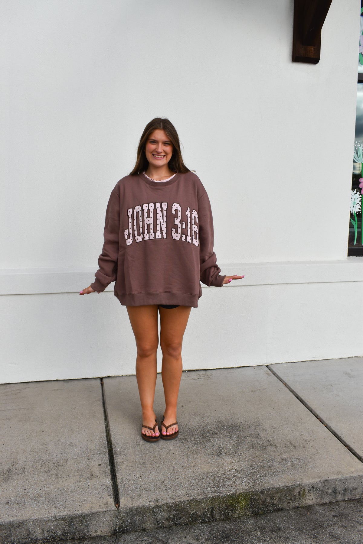 JOHN 3:16' Heart Applique Sweatshirt