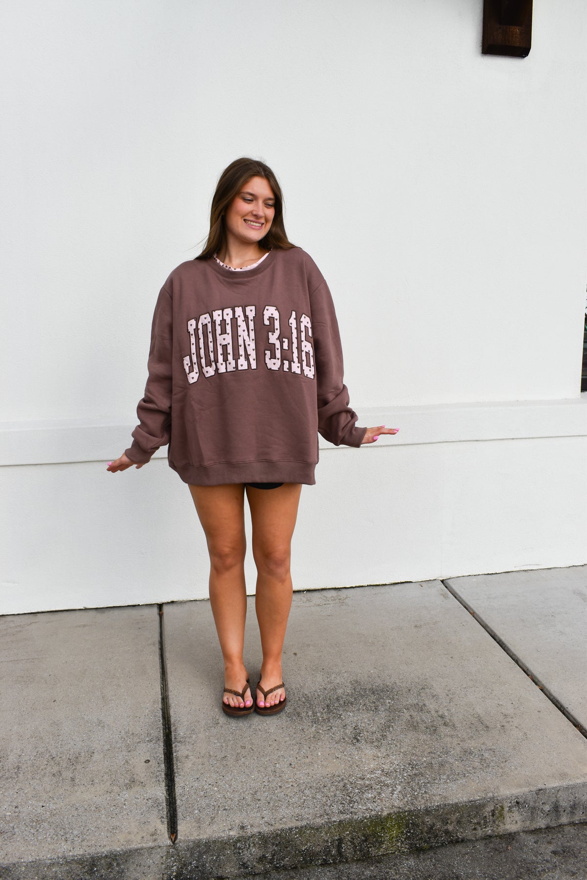 JOHN 3:16' Heart Applique Sweatshirt
