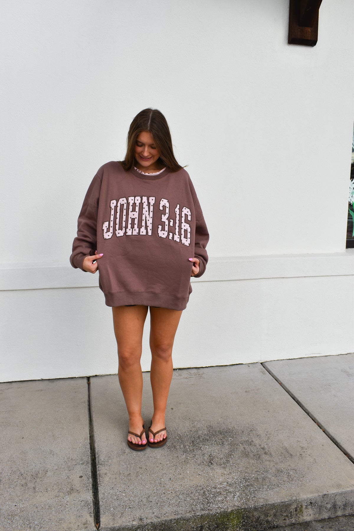 JOHN 3:16' Heart Applique Sweatshirt