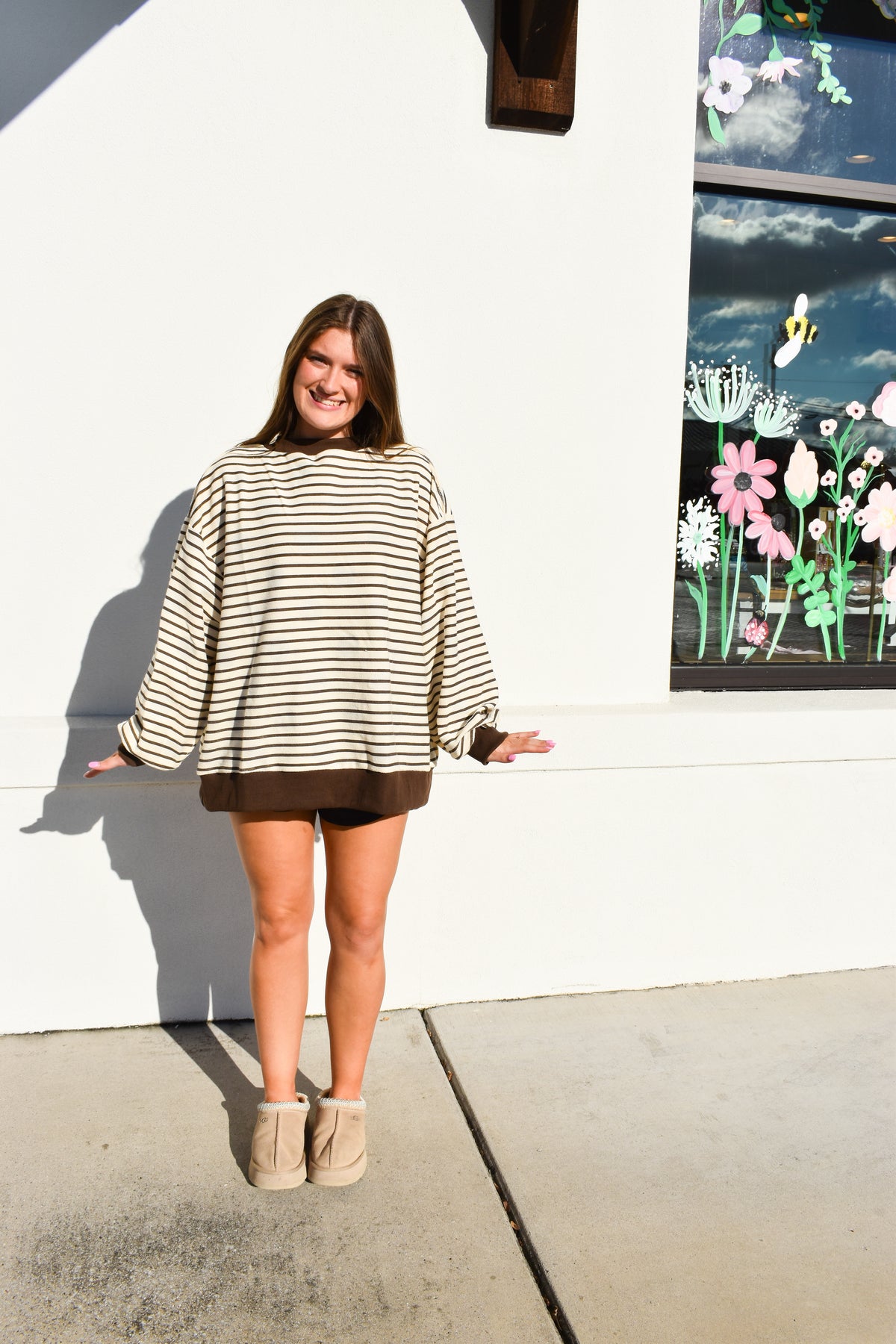 Reversible Polka Dot & Stripe Mockneck