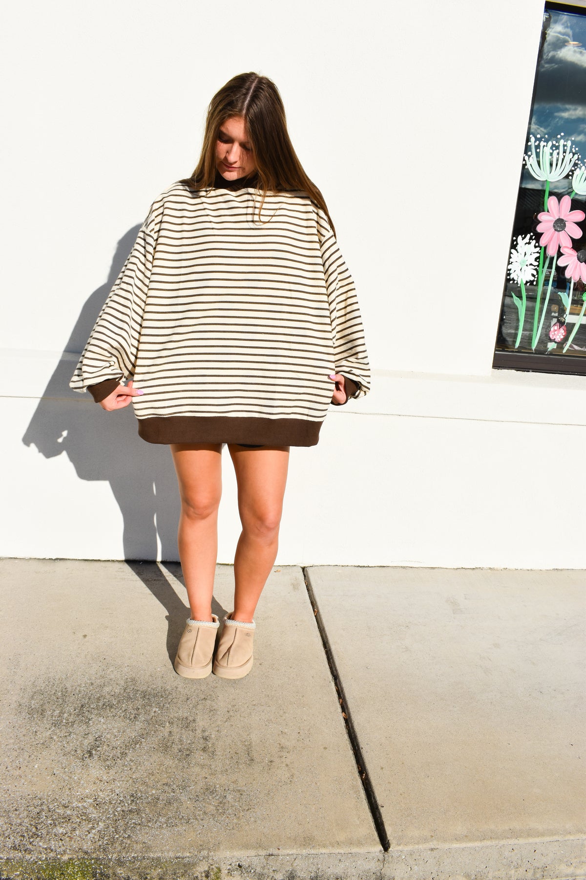 Reversible Polka Dot & Stripe Mockneck