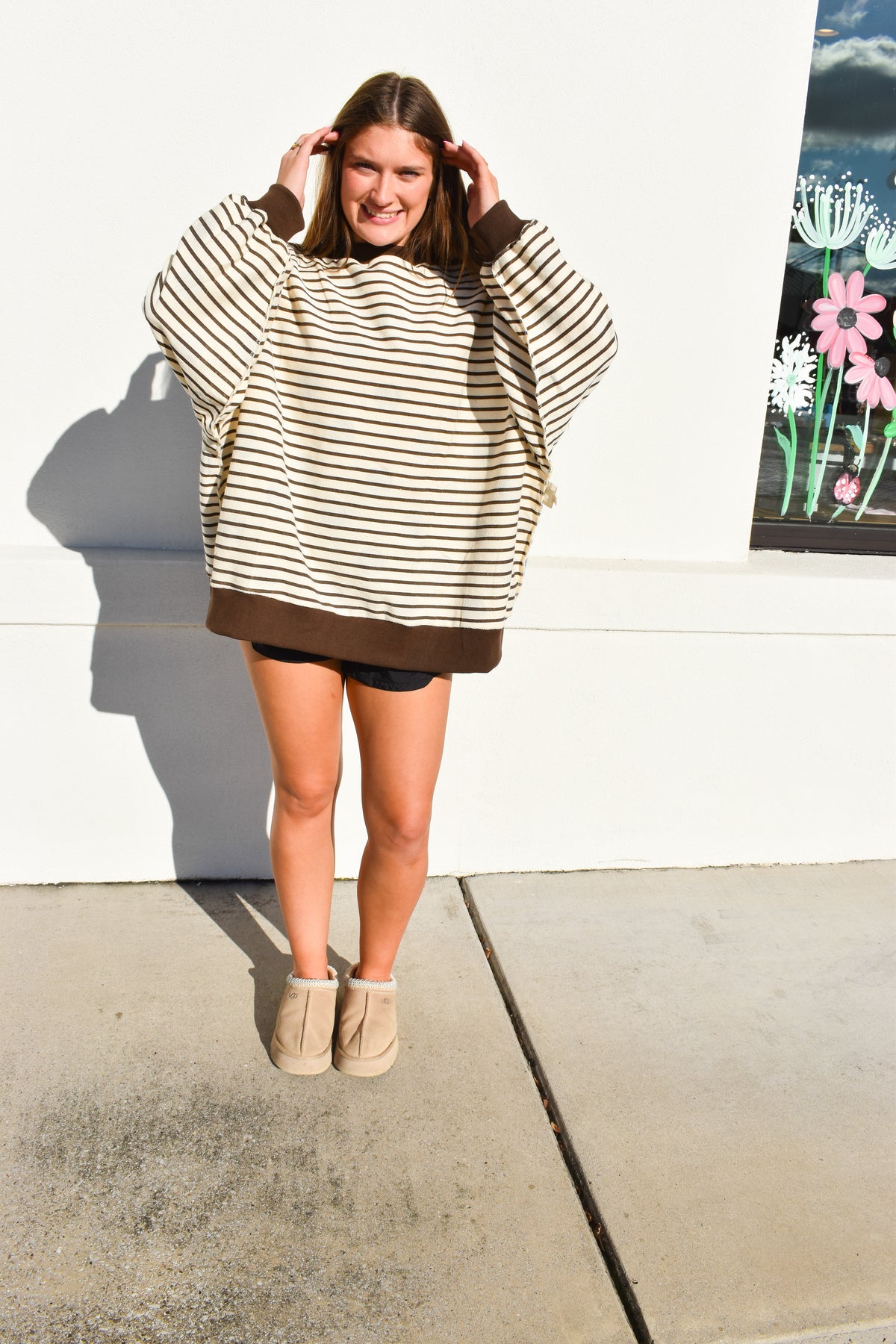 Reversible Polka Dot & Stripe Mockneck