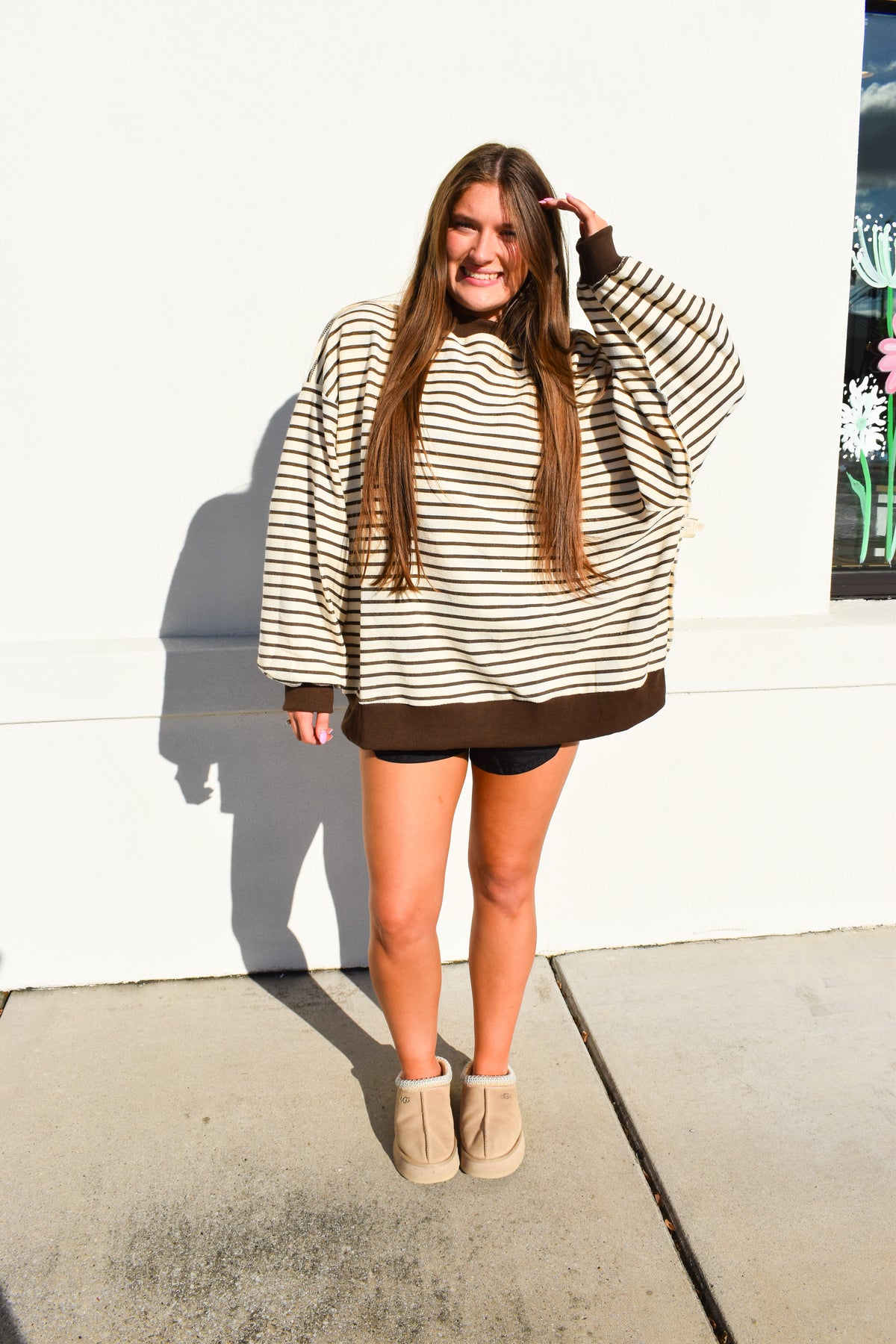 Reversible Polka Dot & Stripe Mockneck