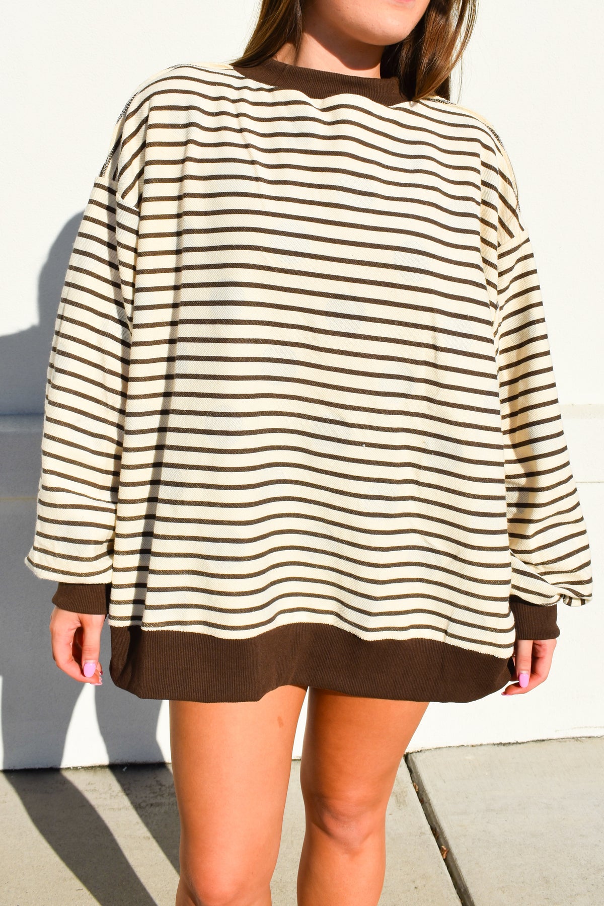 Reversible Polka Dot & Stripe Mockneck