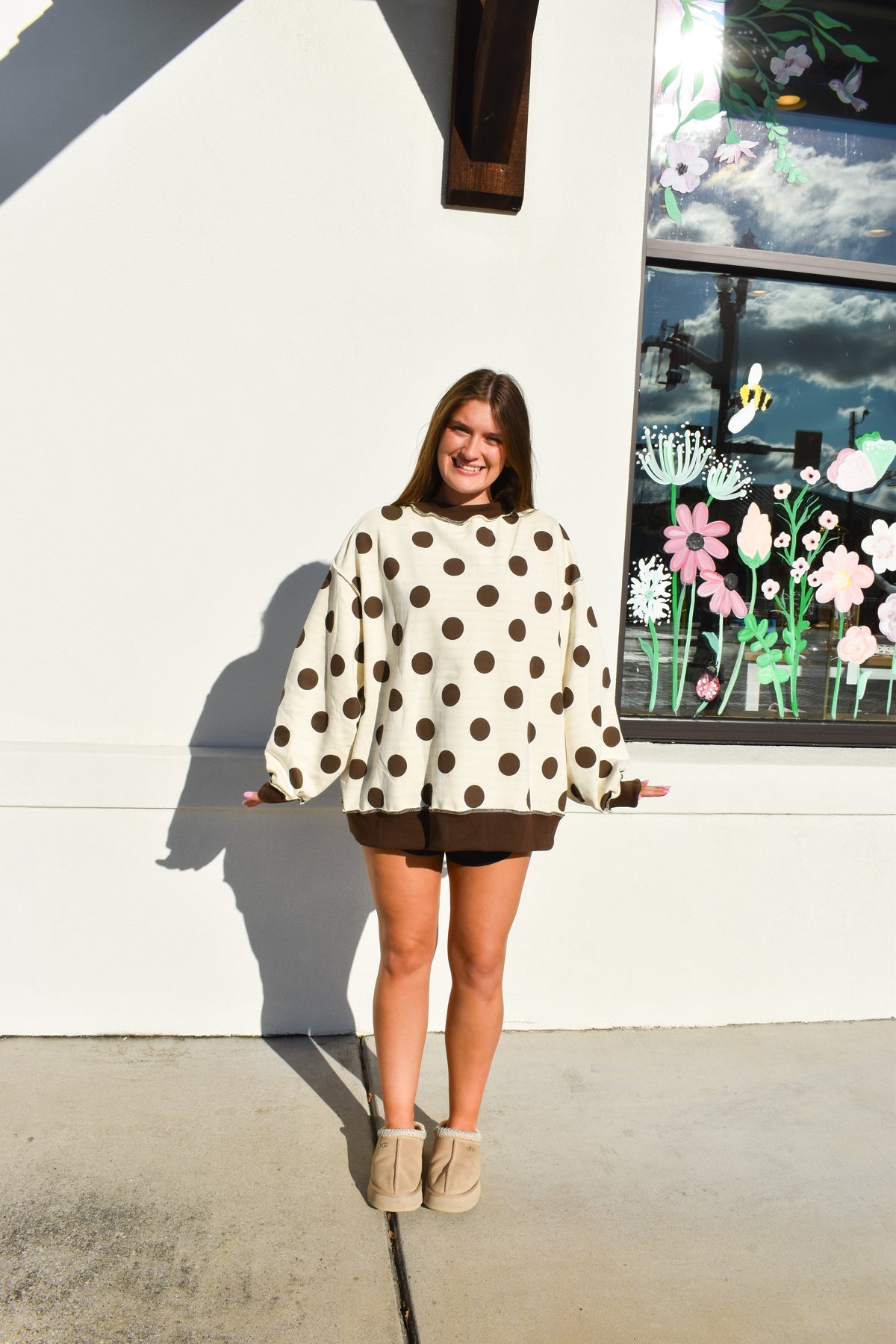 Reversible Polka Dot & Stripe Mockneck