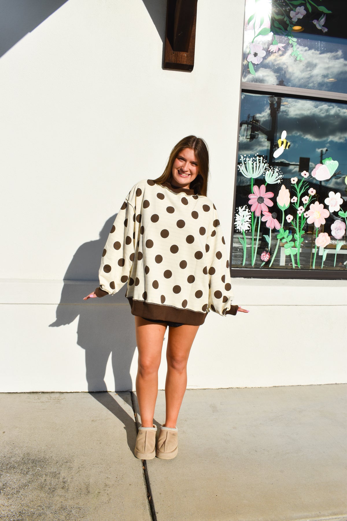 Reversible Polka Dot & Stripe Mockneck