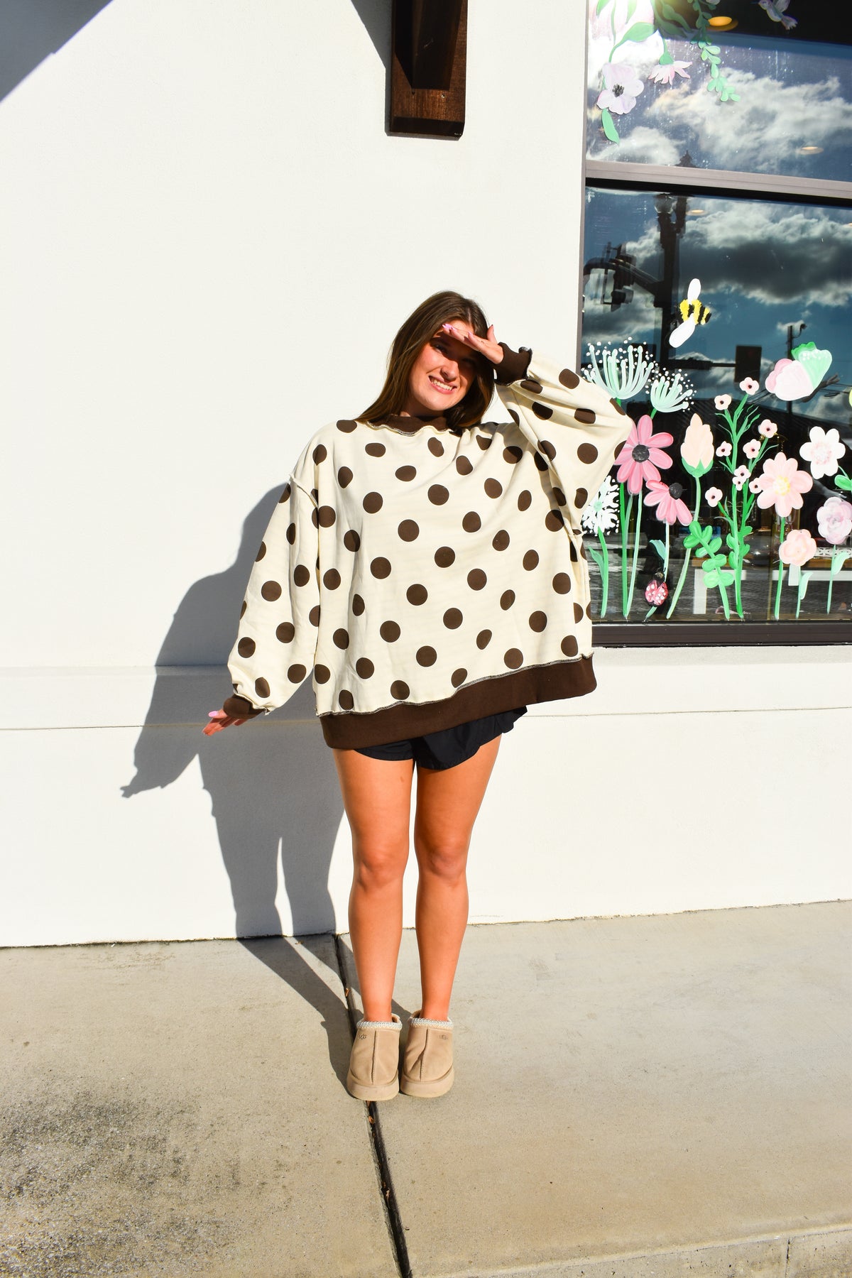 Reversible Polka Dot & Stripe Mockneck
