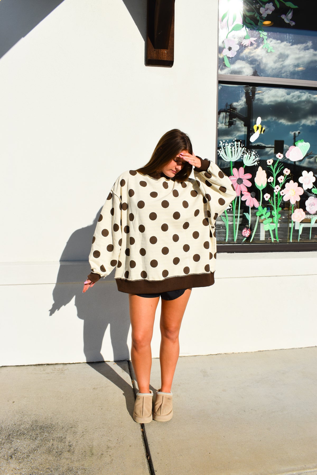 Reversible Polka Dot & Stripe Mockneck
